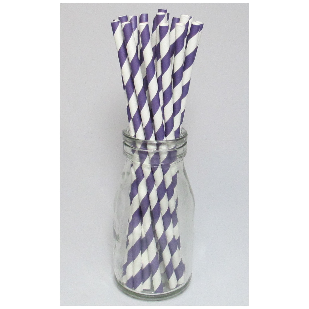 Purple Striped Paper Straws (Pack of 25)