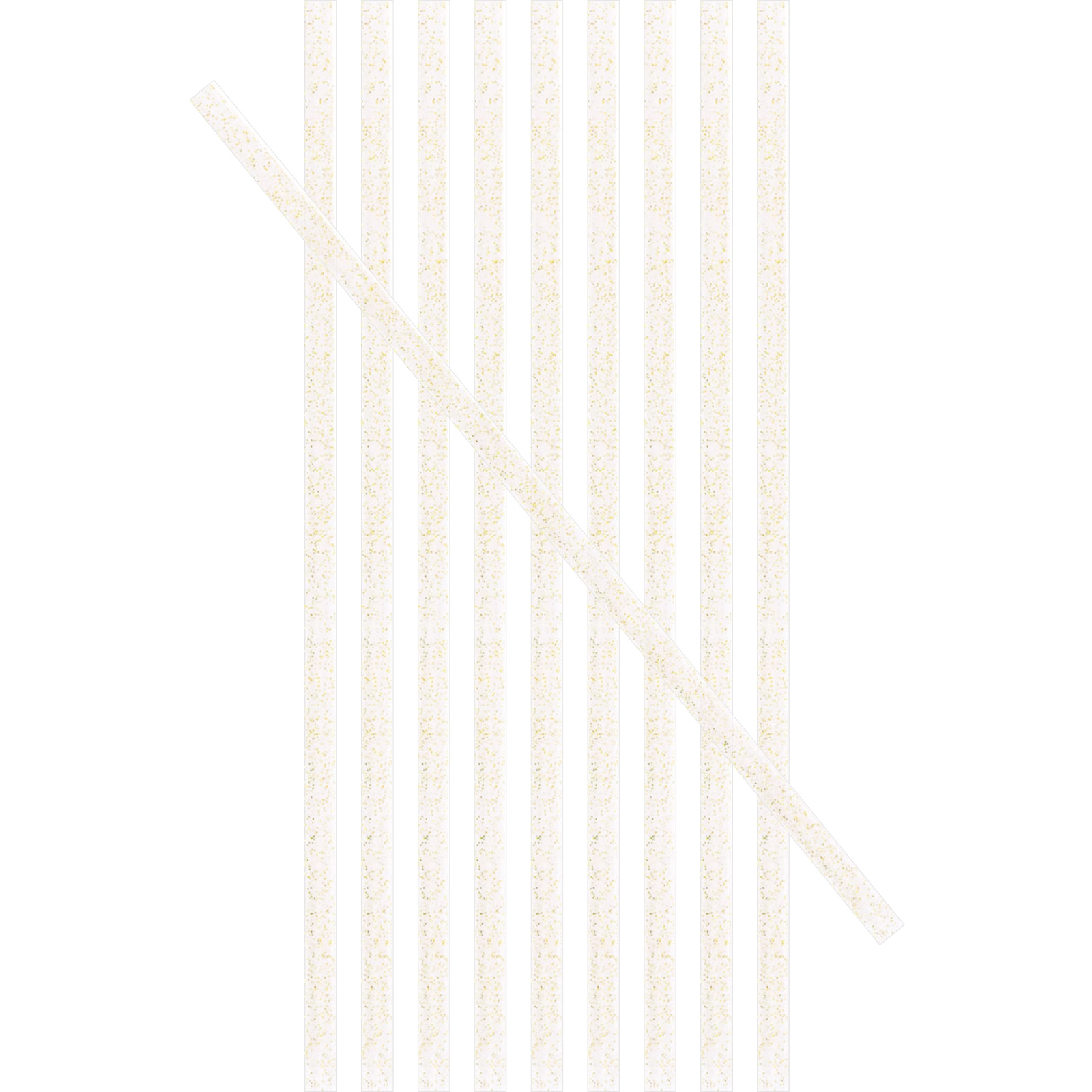 Gold Glitter Reusable Plastic Straws (Pack of 10) 