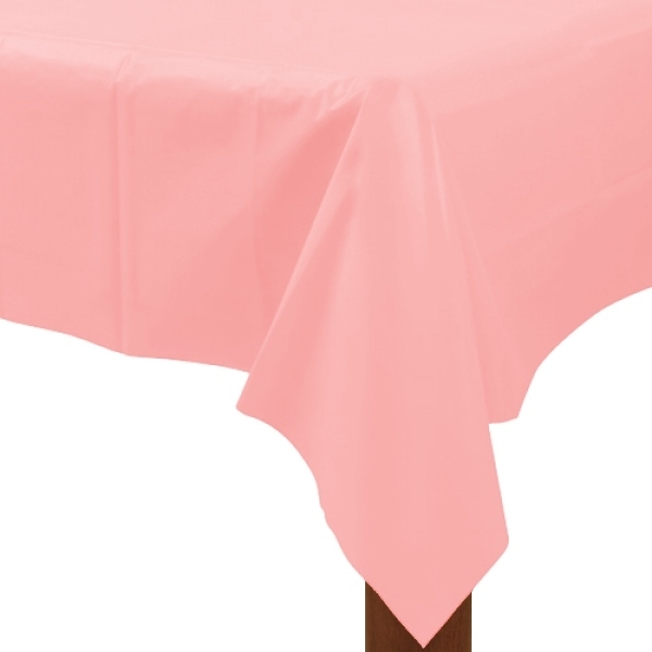 Pastel Pink Rectangular Plastic Tablecloth