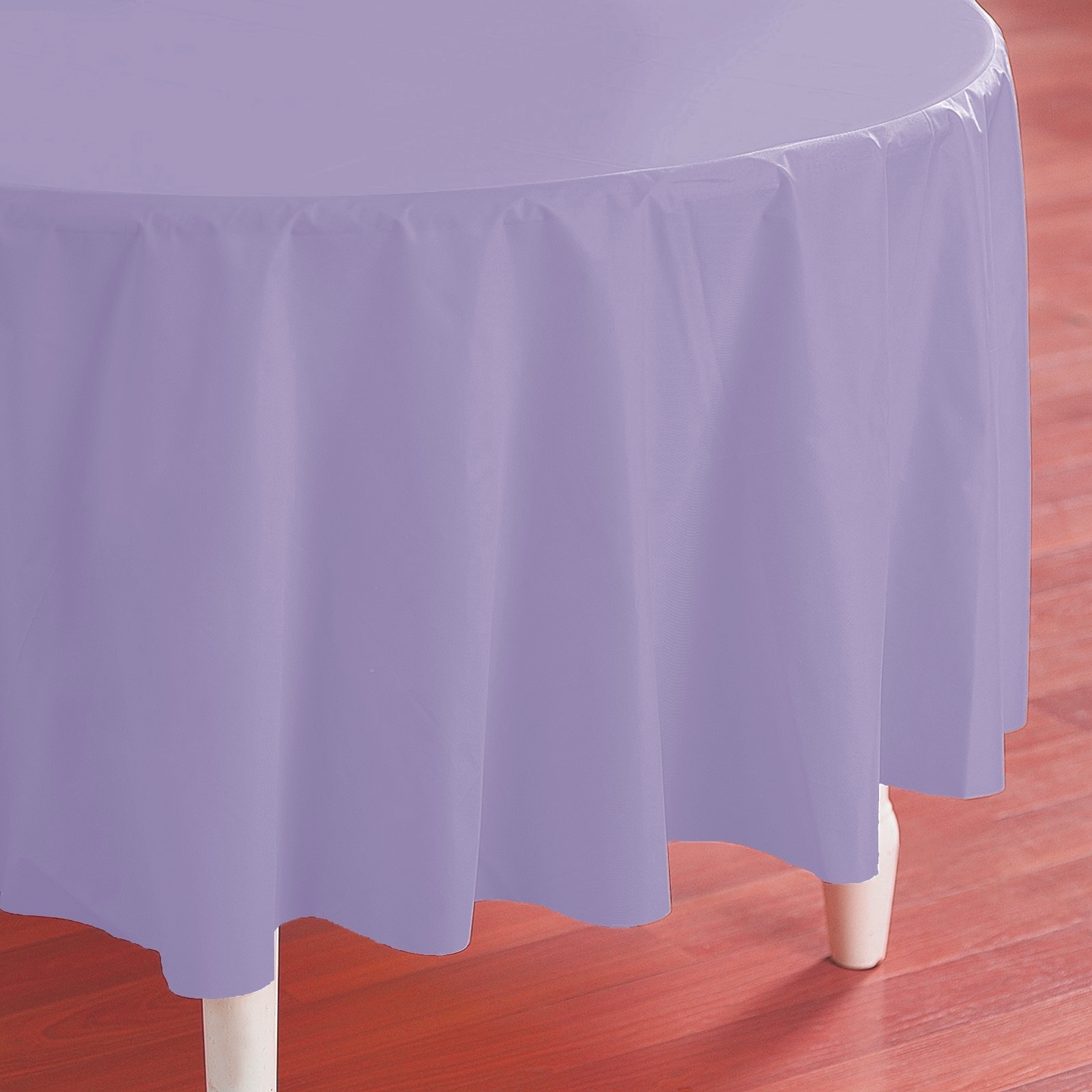 Lavender Round Plastic Tablecloth