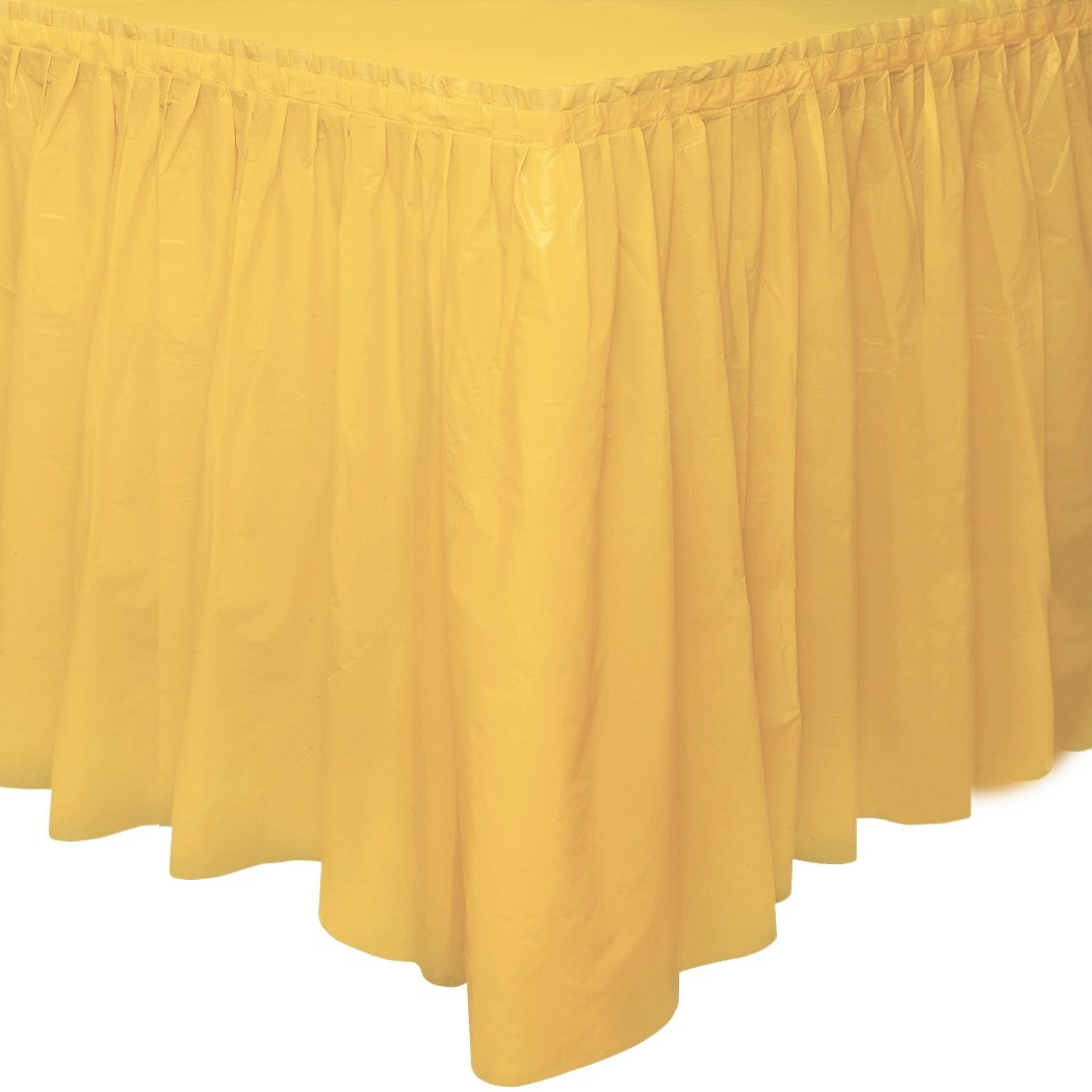 Yellow Plastic Table Skirt