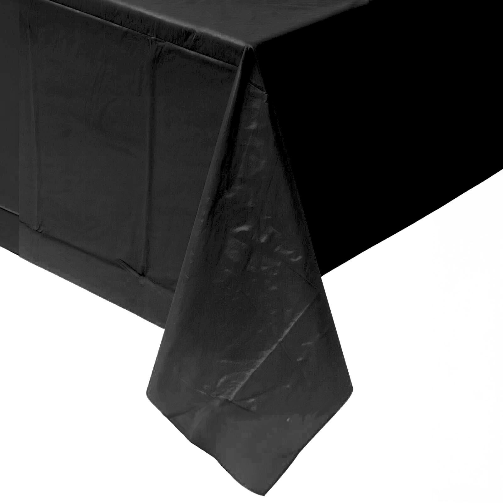 Black Rectangular Plastic Tablecloth
