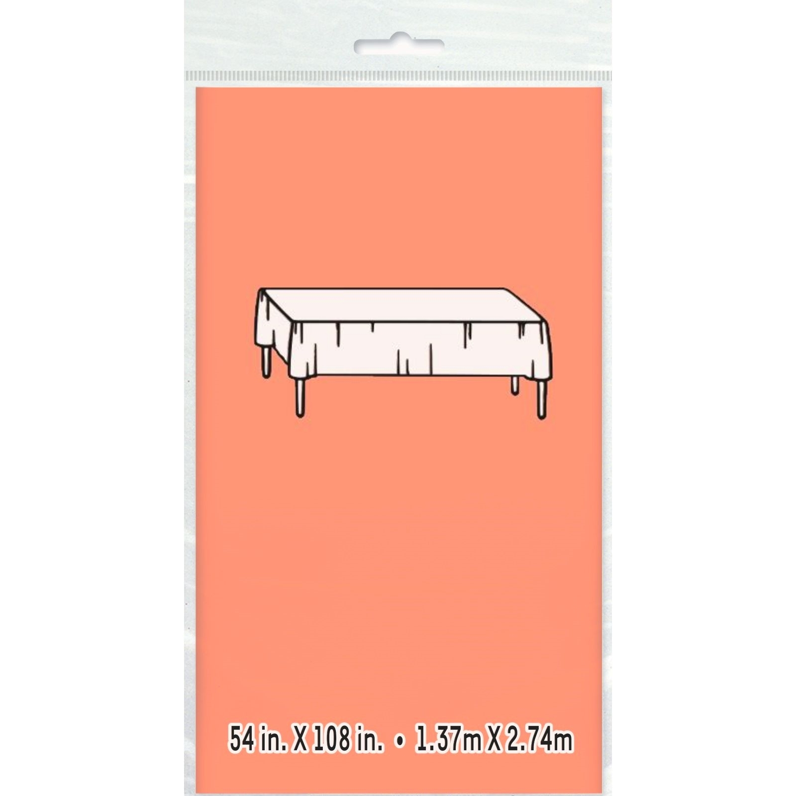 Coral Rectangular Plastic Tablecloth