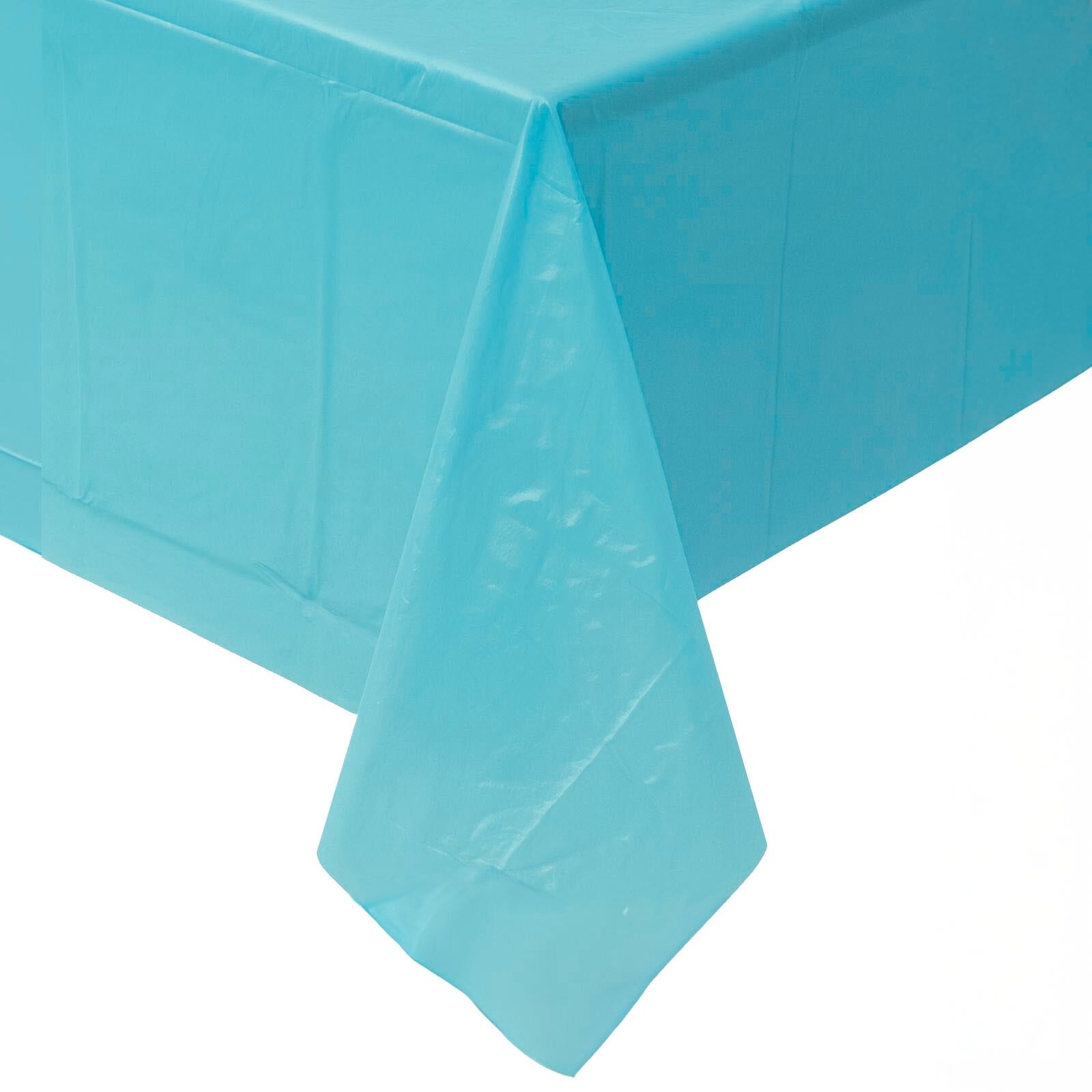 Powder Blue Rectangular Plastic Tablecloth