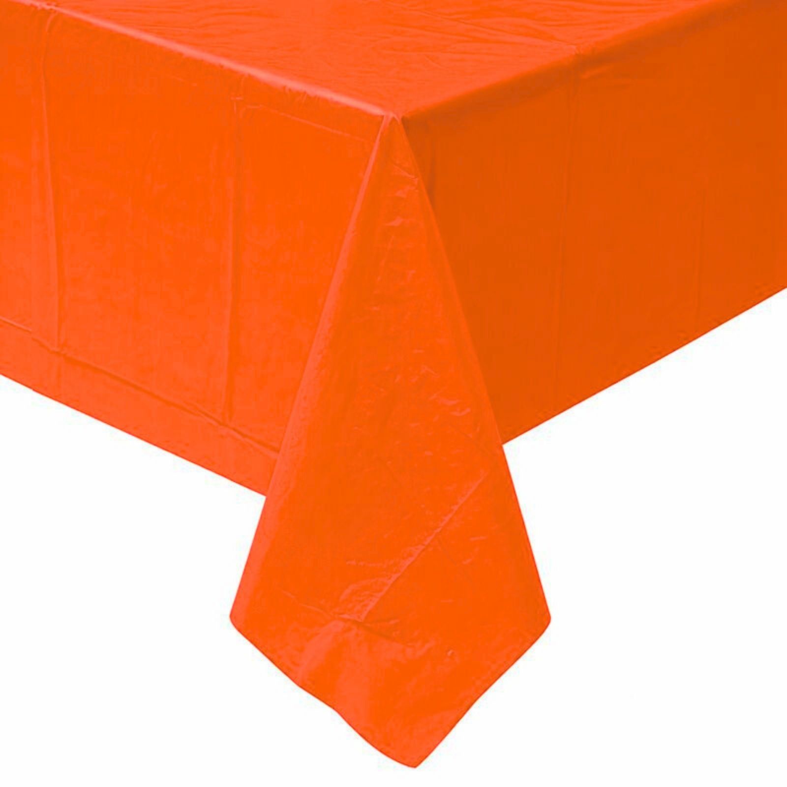 Orange Rectangular Plastic Tablecloth
