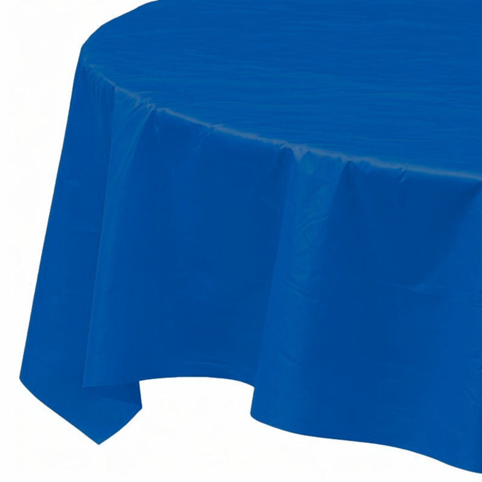 Royal Blue Round Plastic Tablecloth