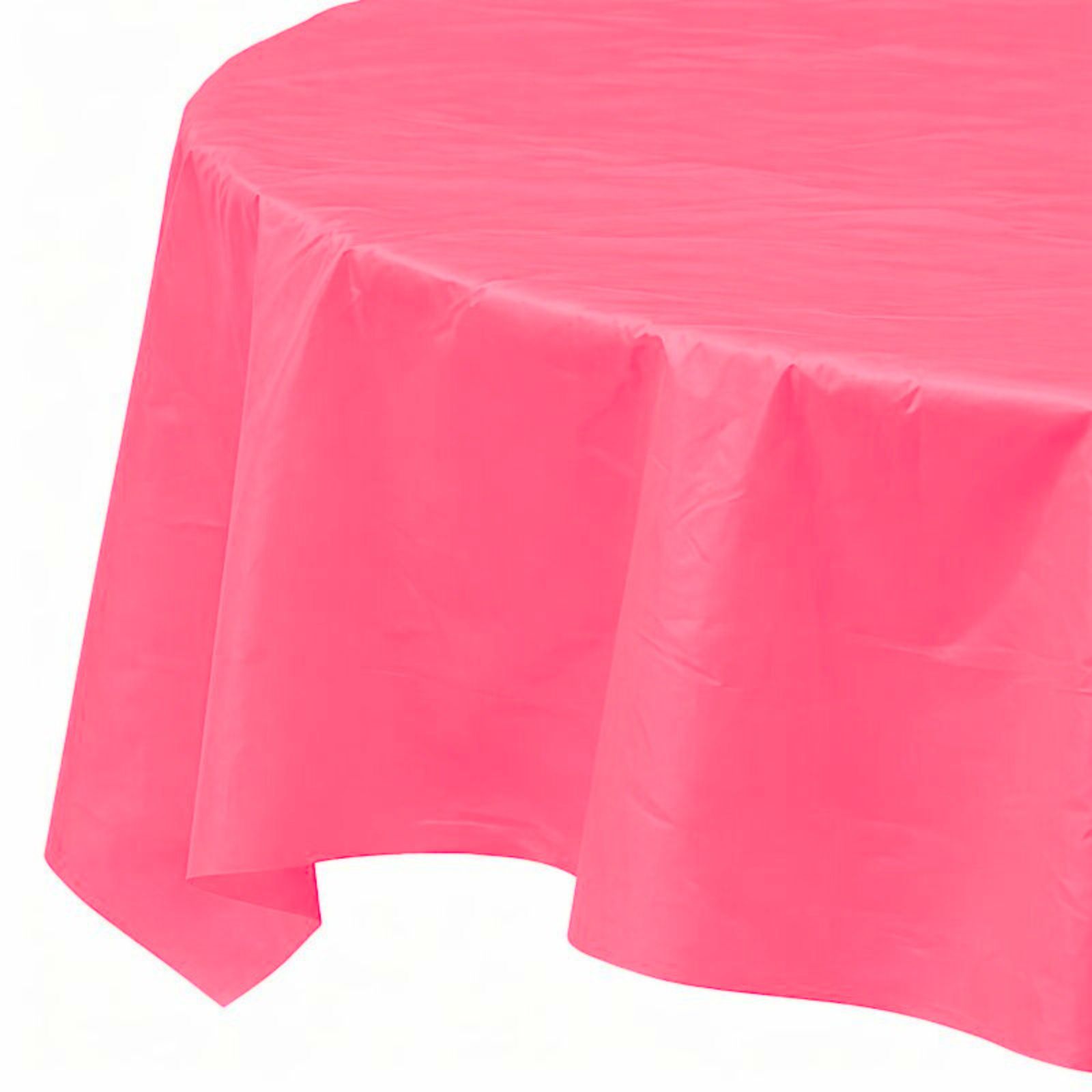Hot Pink Round Plastic Tablecloth