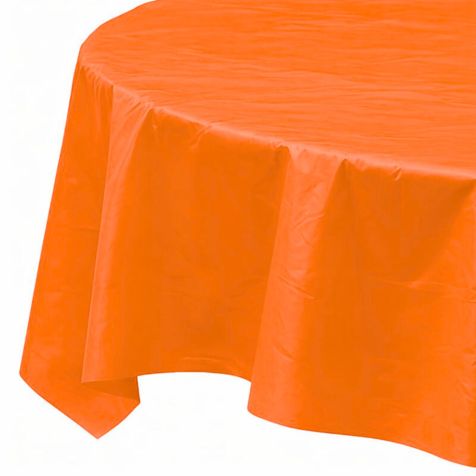 Orange Round Plastic Tablecloth