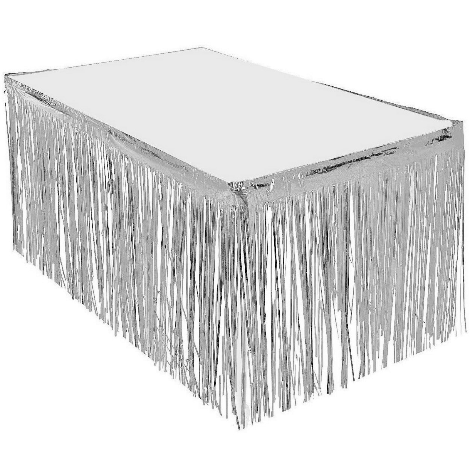 Silver Metallic Table Skirt