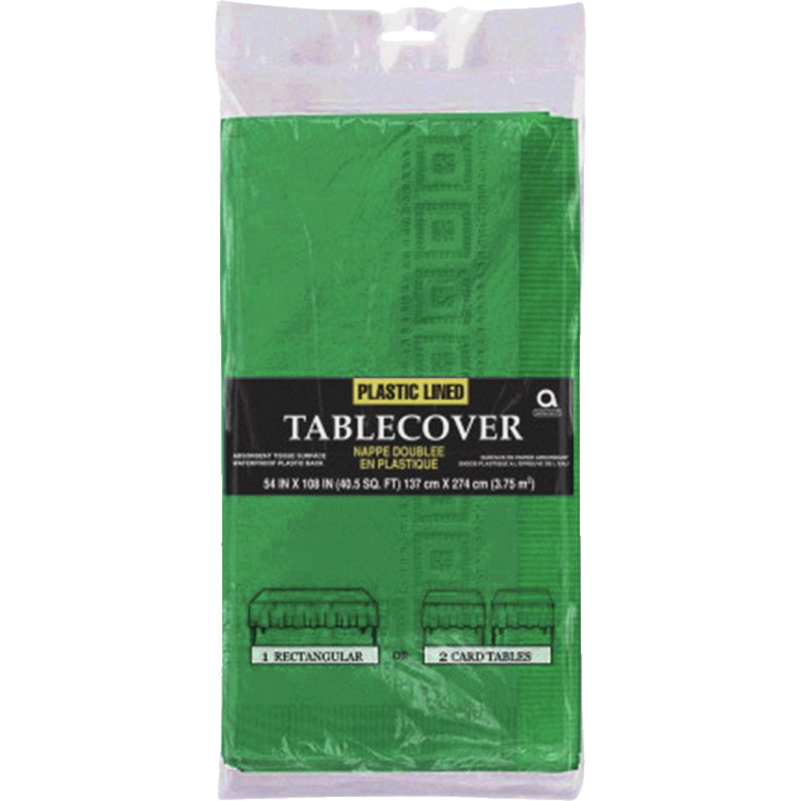 Green 3ply Plastic Lined Paper Tablecloth