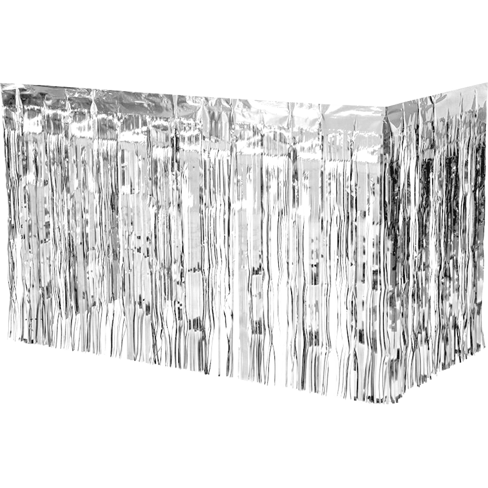 Metallic Silver Table Skirt