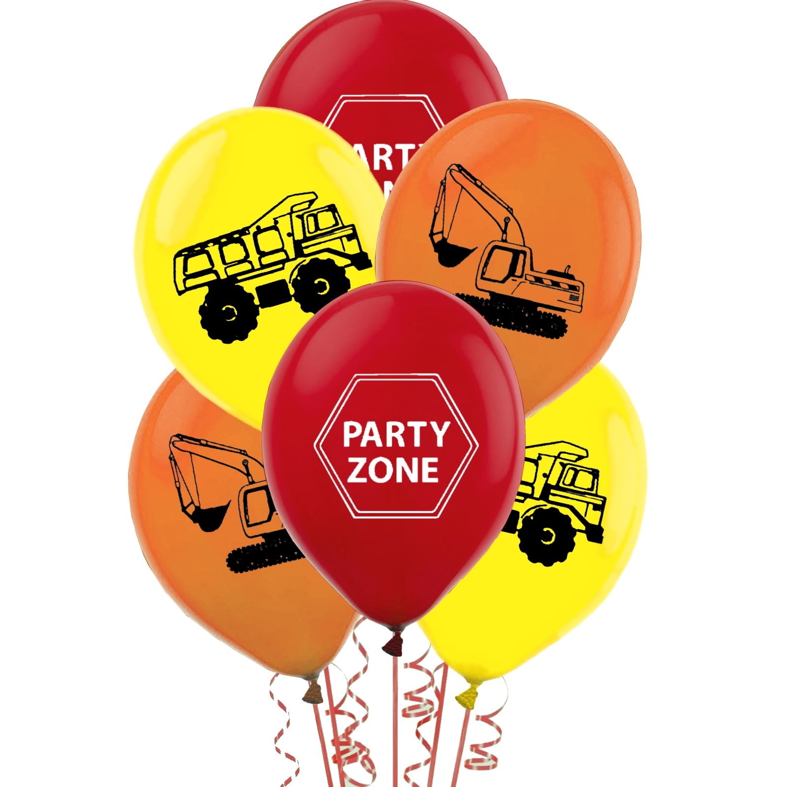 Assorted Construction Trucks Balloons (Pack of 10)