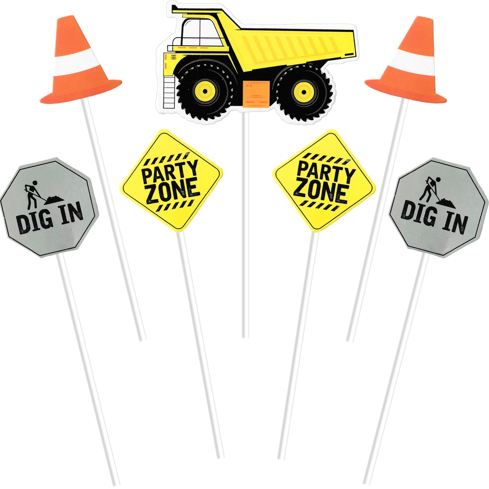 Construction Cake Topper Kit (Pack of 7)