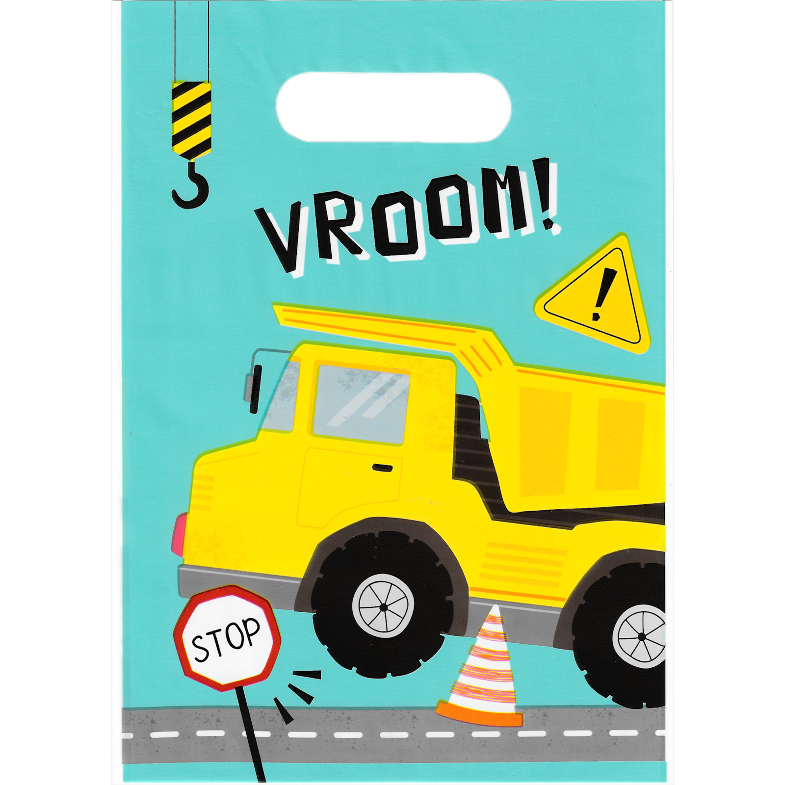 Construction Road Works Party Plastic Lolly / Treat Bags (Pack of 8) 