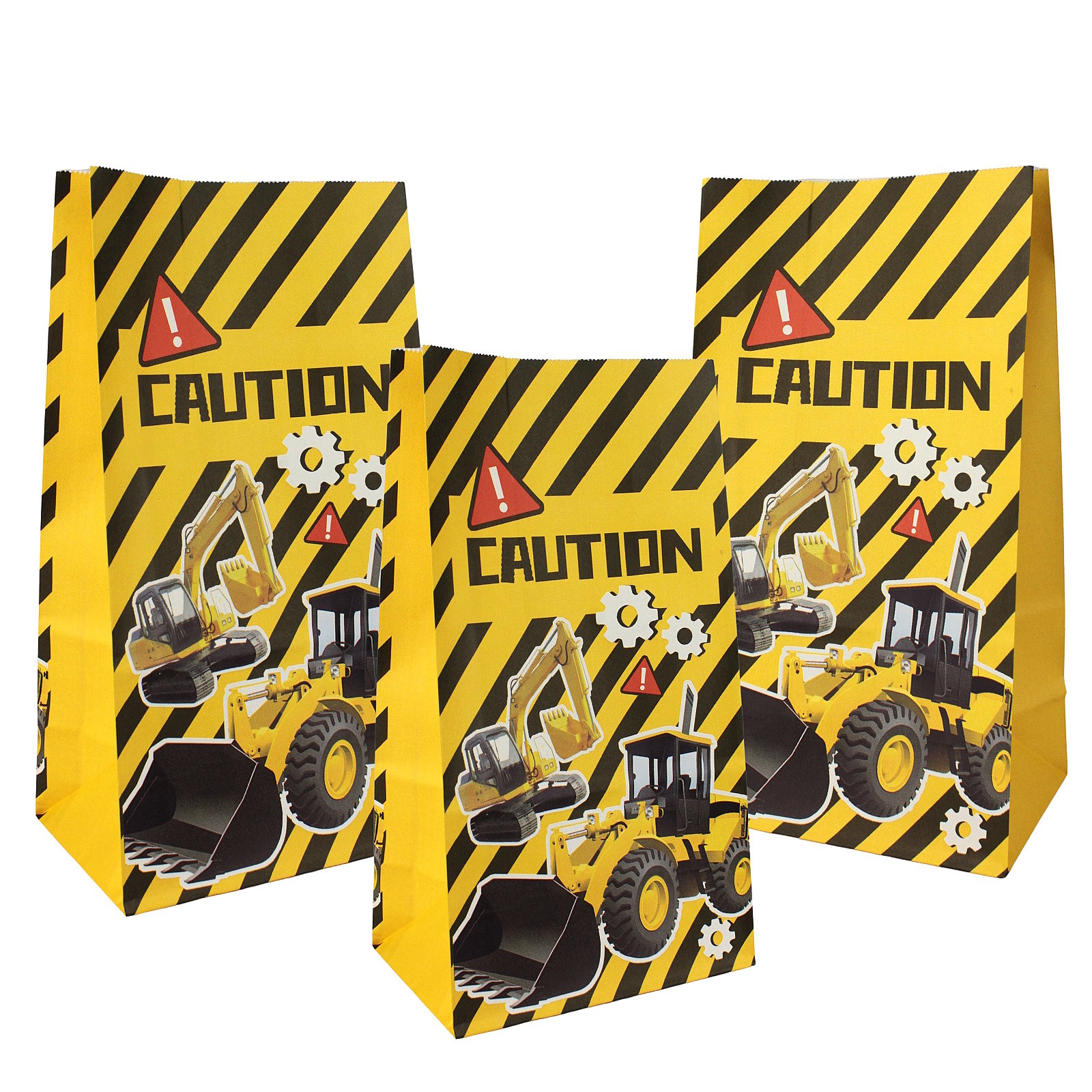 Construction Paper Party Bags With Stickers (Pack of 12)