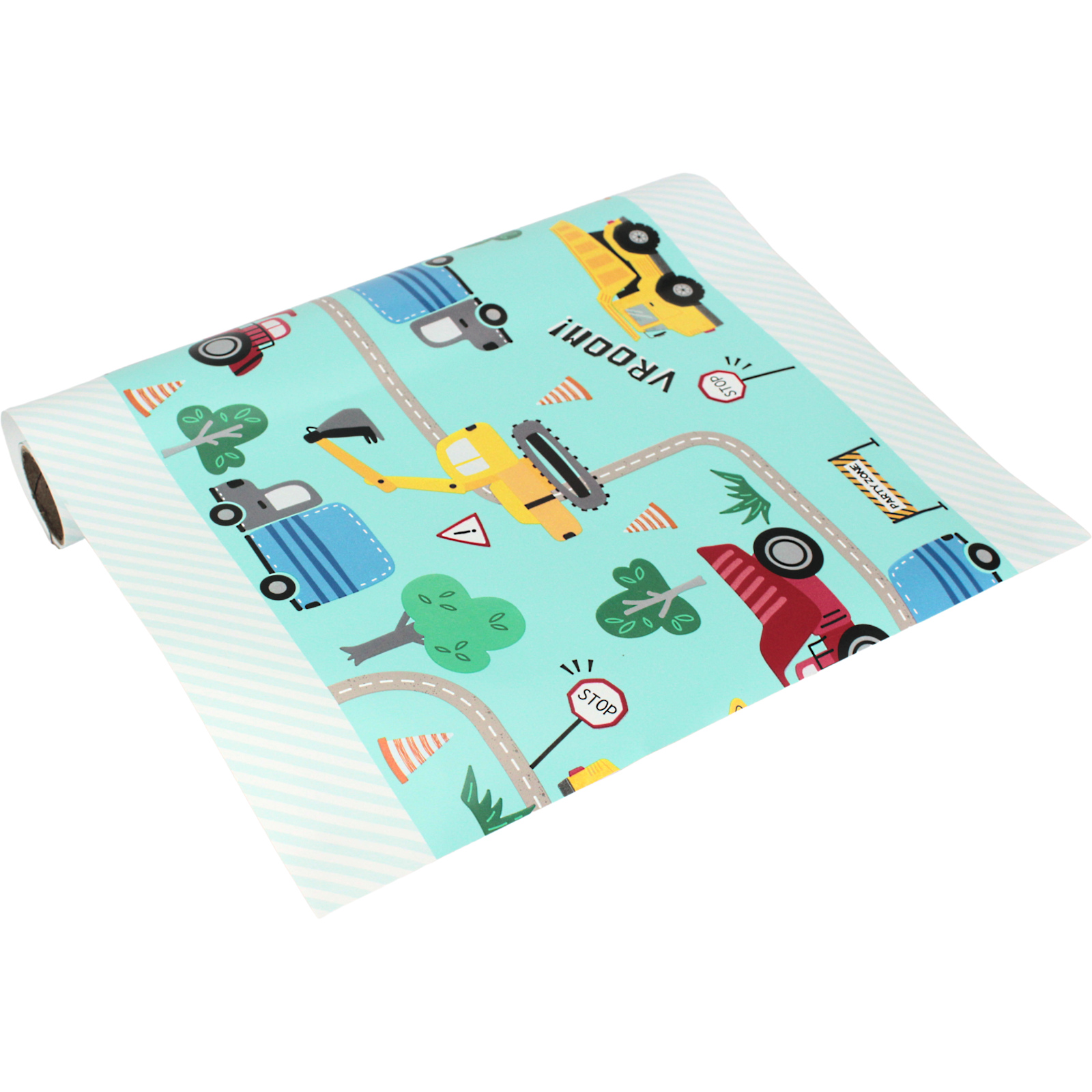 Construction Road Works Party Paper Table Runner 1.8m