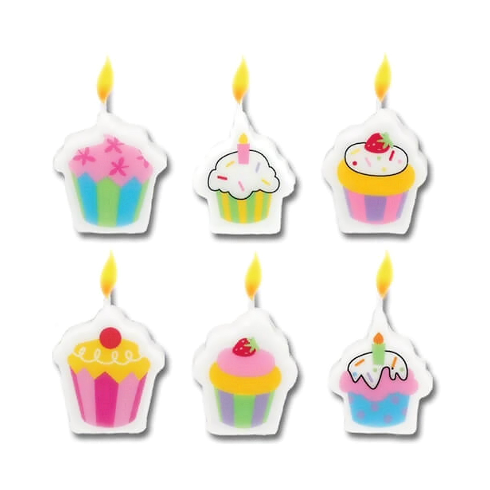 Sweet Stuff Cupcake Candles (Set of 6) 