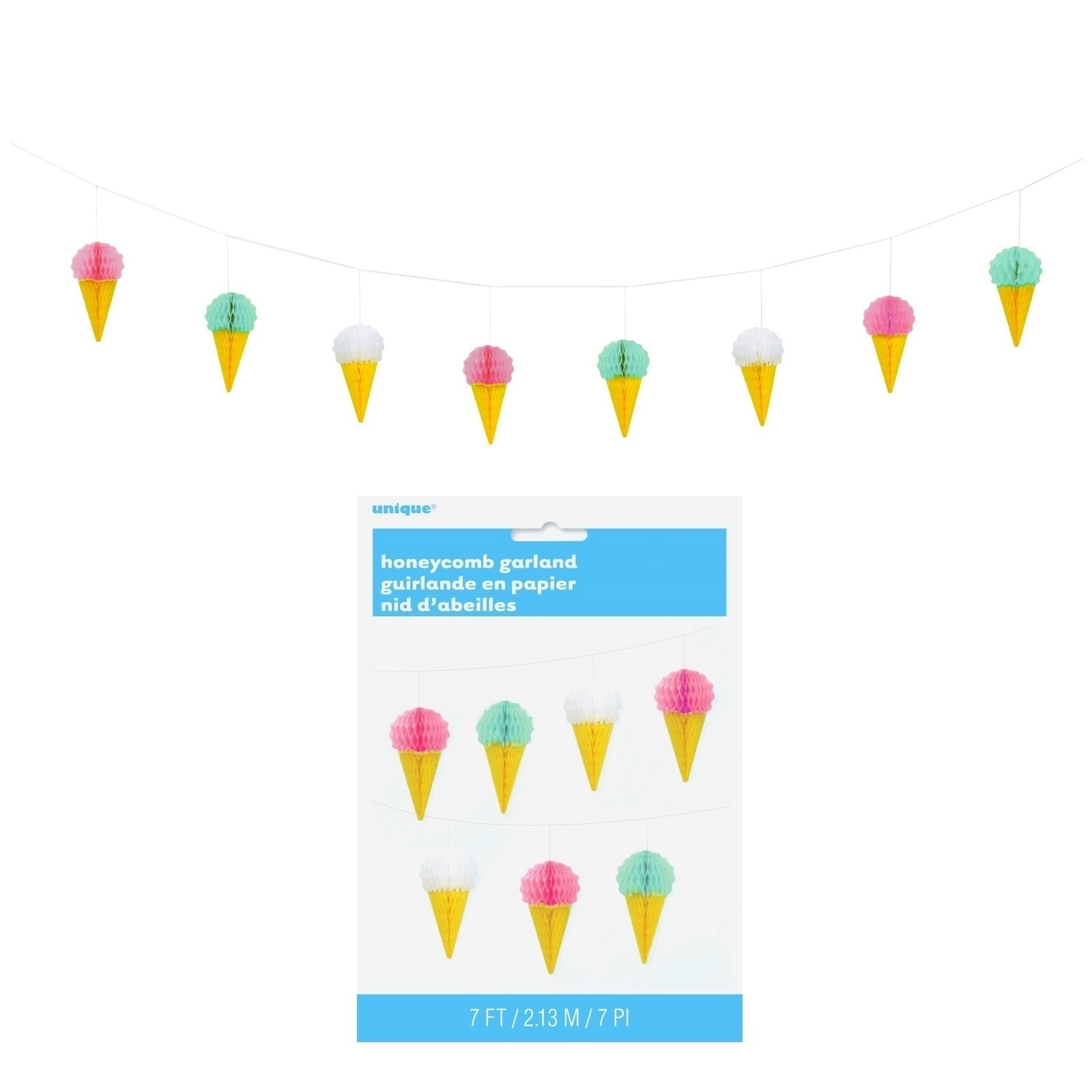 Icecream Honeycomb Garland Banner