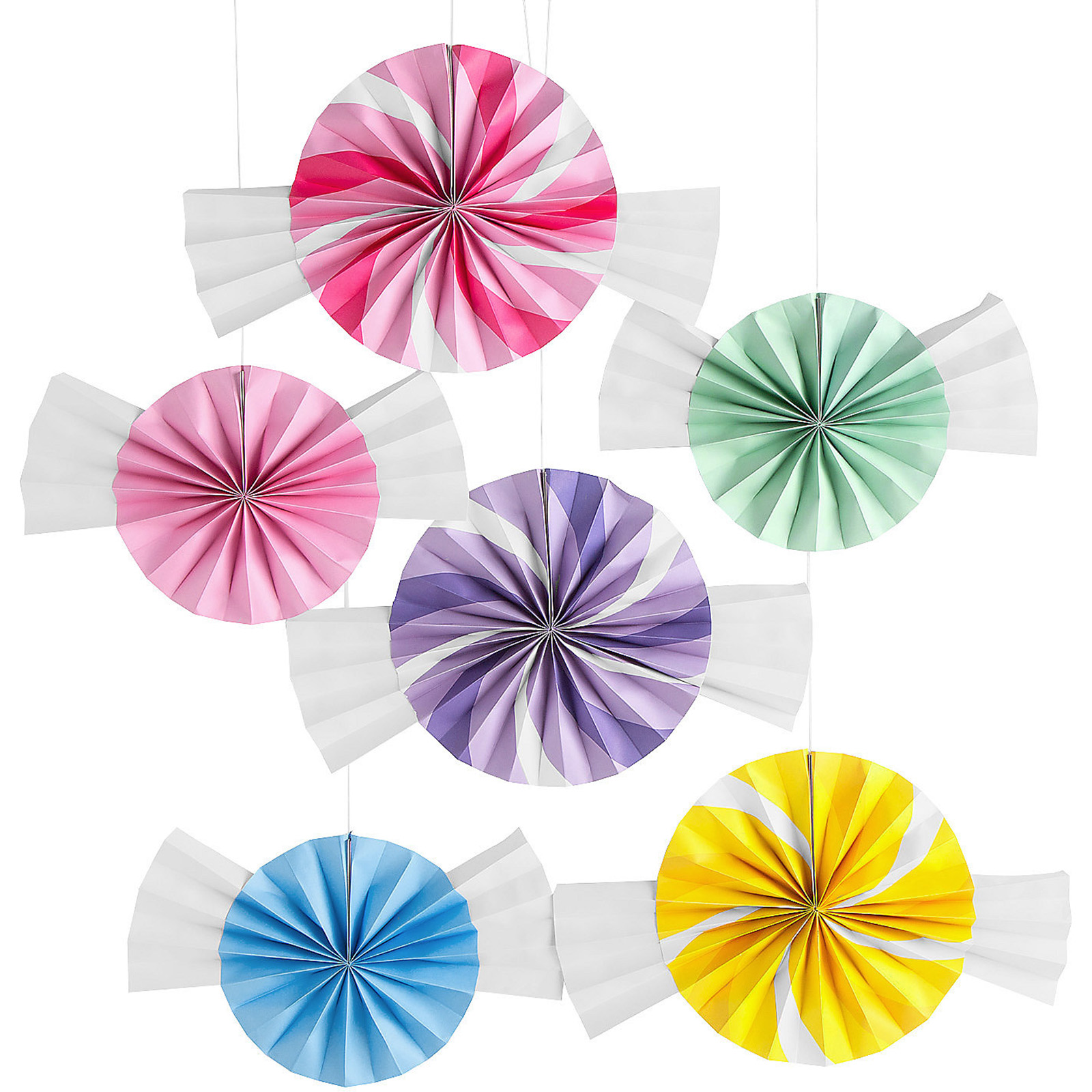 Candy World Paper Fans (Pack of 6)
