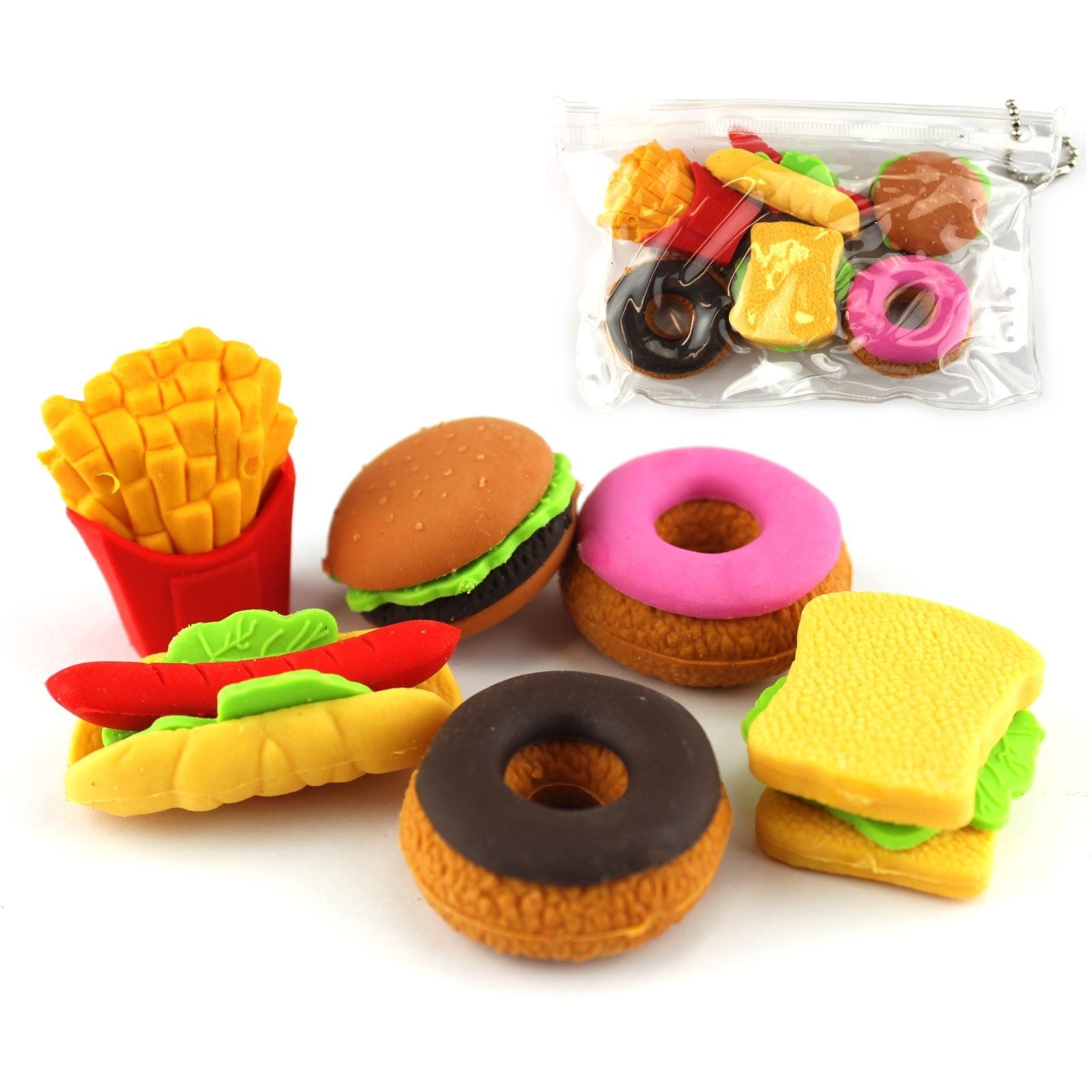 Fast Food Erasers (Pack of 6)