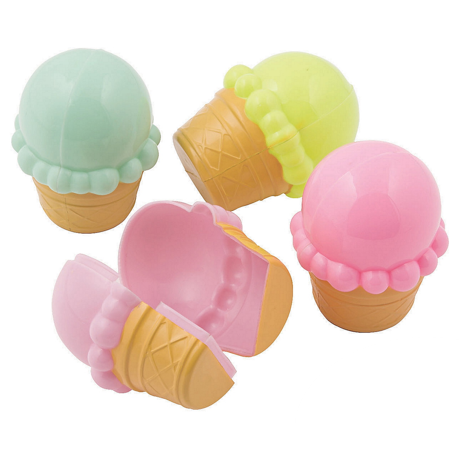 Mini Ice Cream Cone Plastic Favour Containers (Pack of 12)