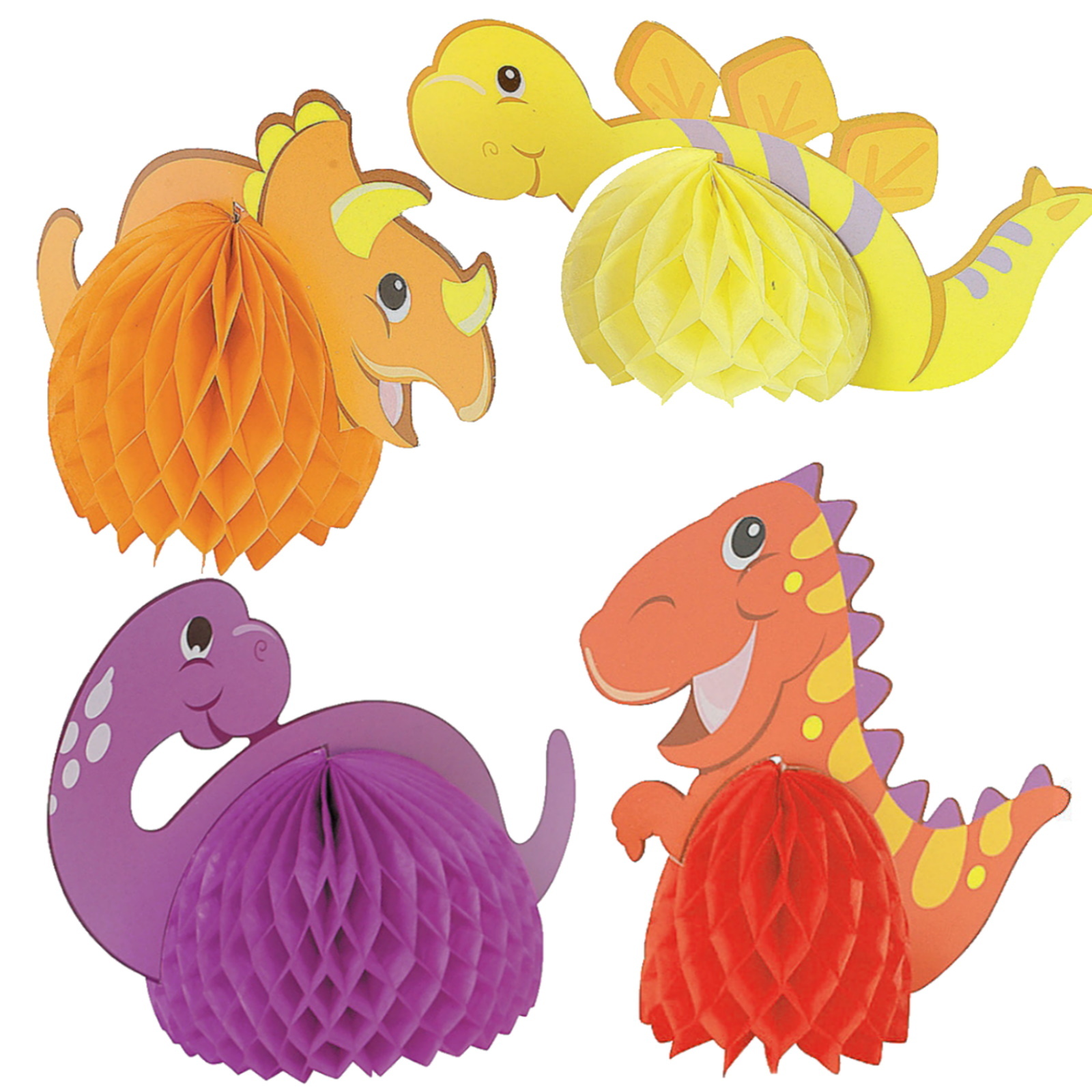 Dinosaur Small Honeycomb Centrepieces (Pack of 6)