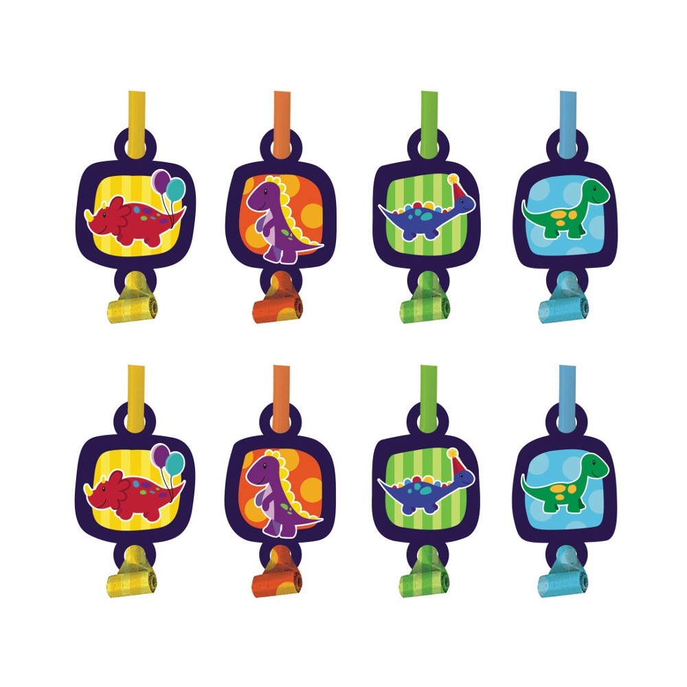 Little Dino Party Blowers (Pack of 8)