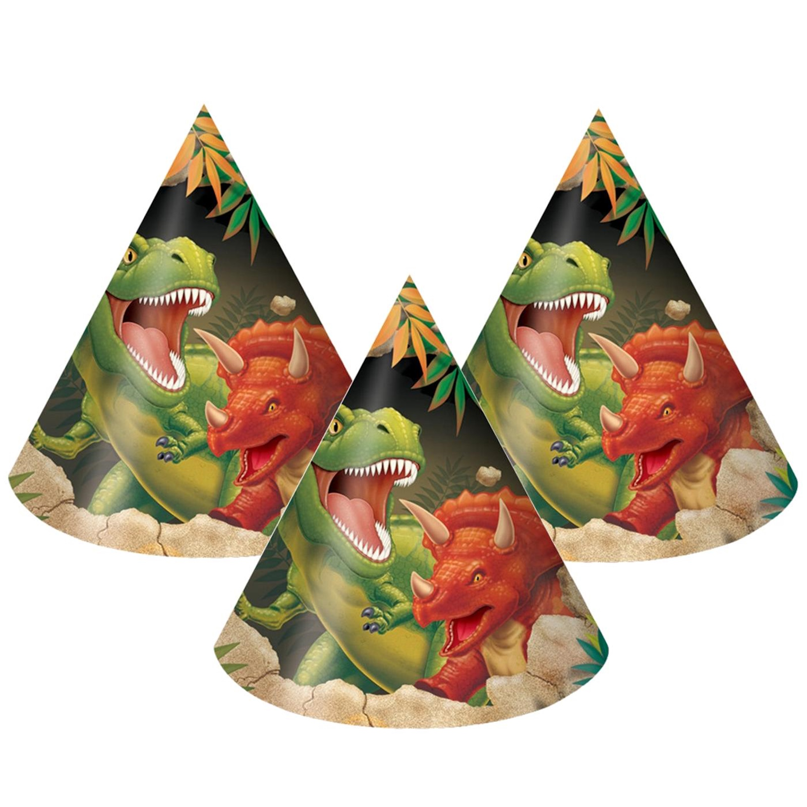 Dino Blast Party Hats (Pack of 8)