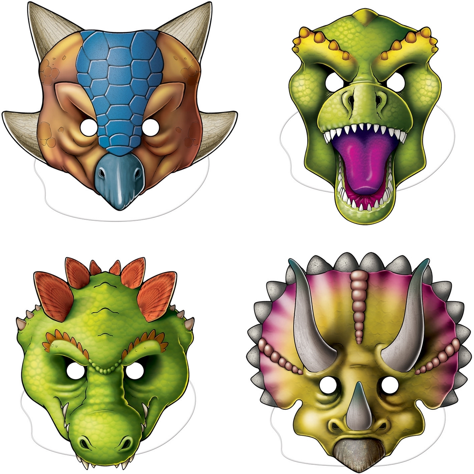 Cardboard Dinosaur Masks (Pack of 4)