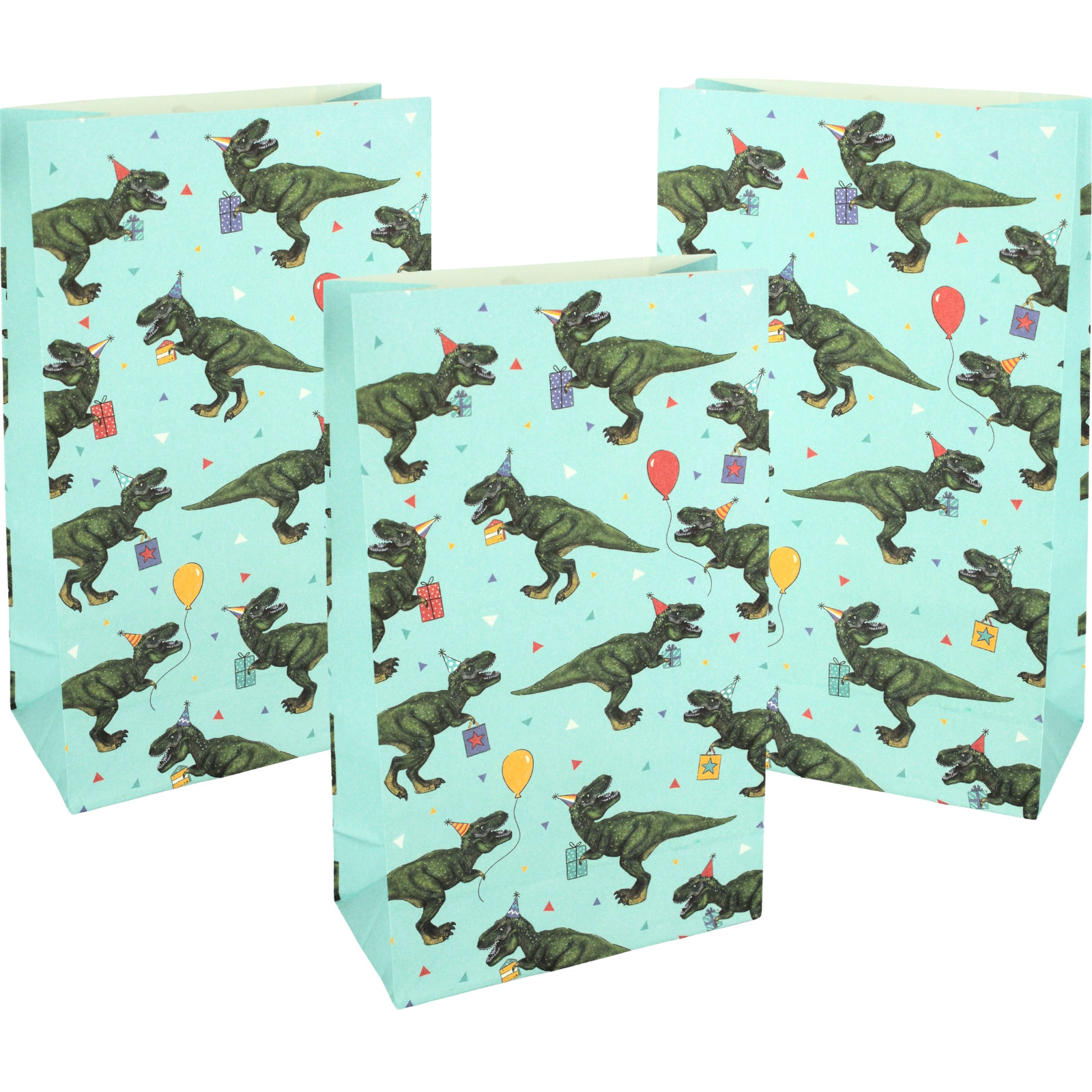 Dinosaur Fun Paper Party Bags (Pack of 8) 
