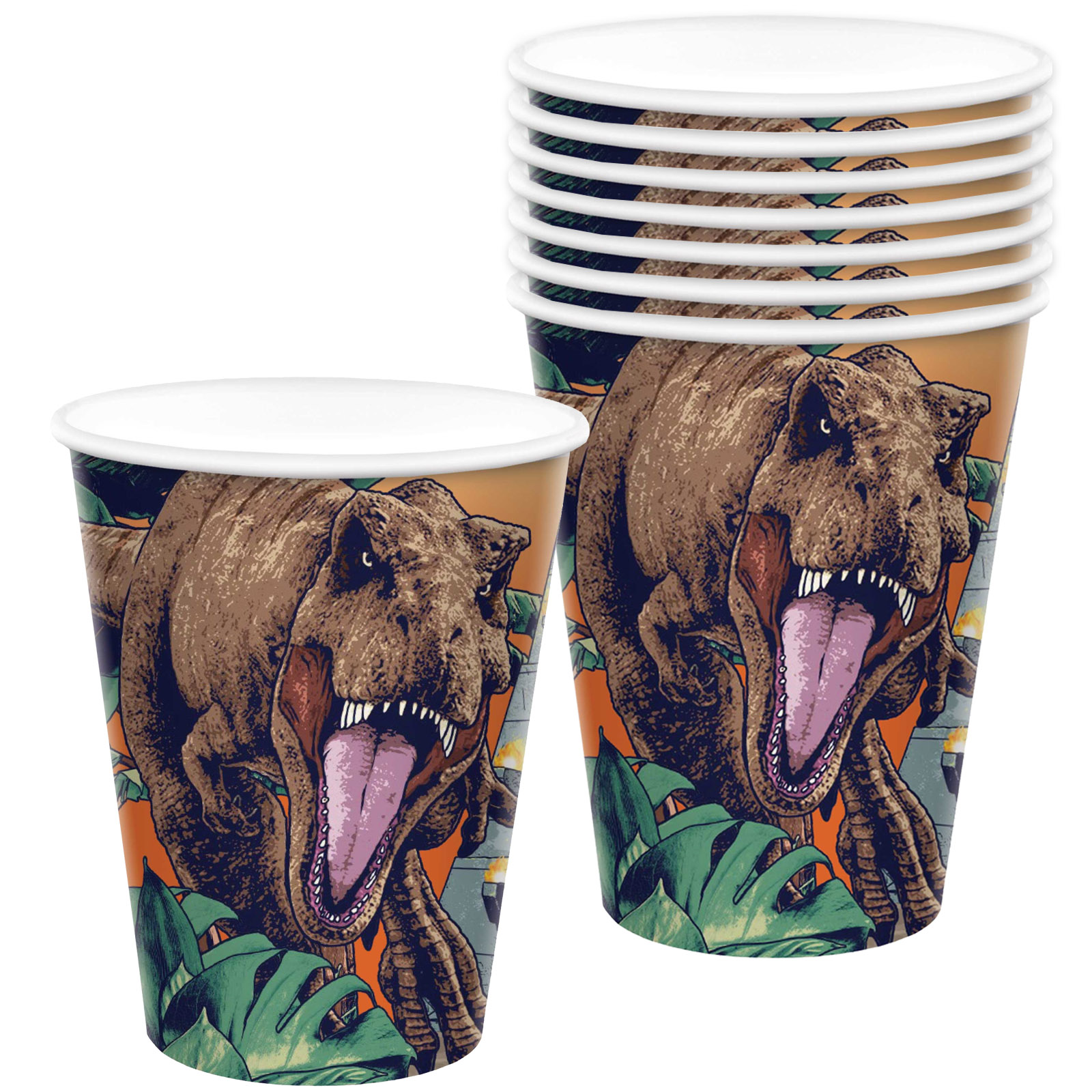 Jurassic Into the Wild Paper Cups (Pack of 8)