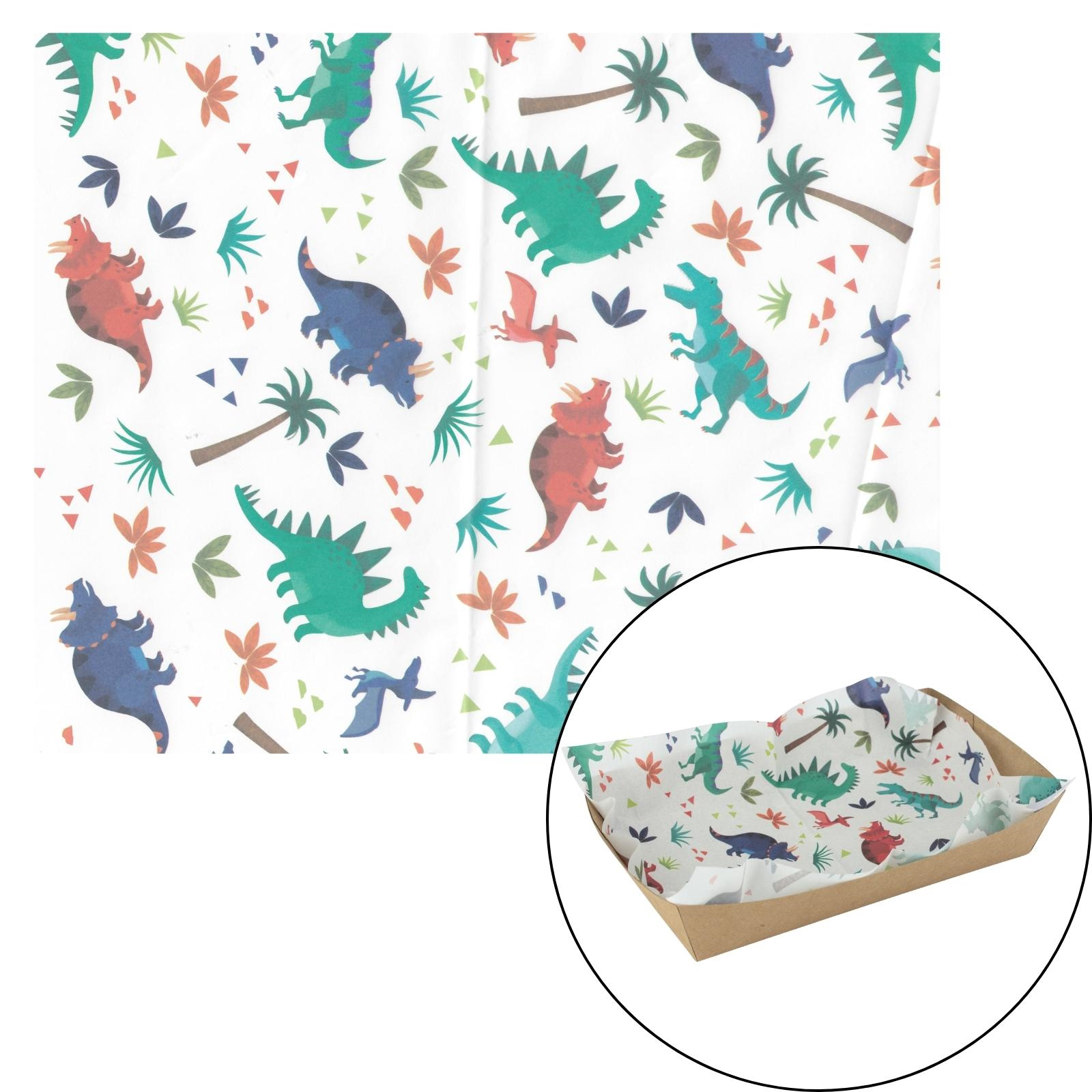 Roarsome Dinosaurs Grease Proof Paper Plate / Tray Liners (8 Sheets)