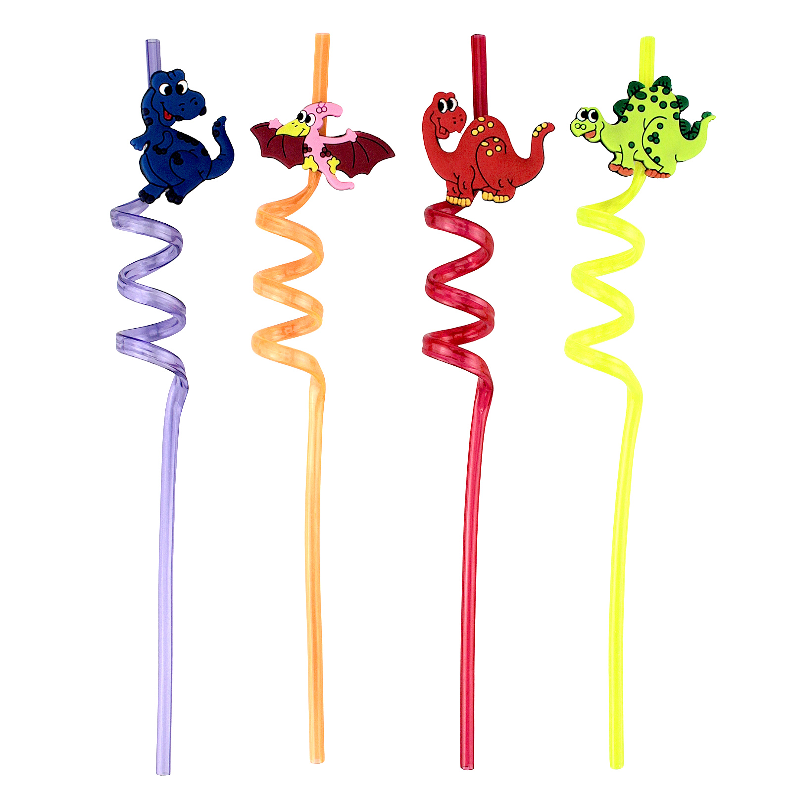 Dinosaur Swirly Straws (Pack of 4)