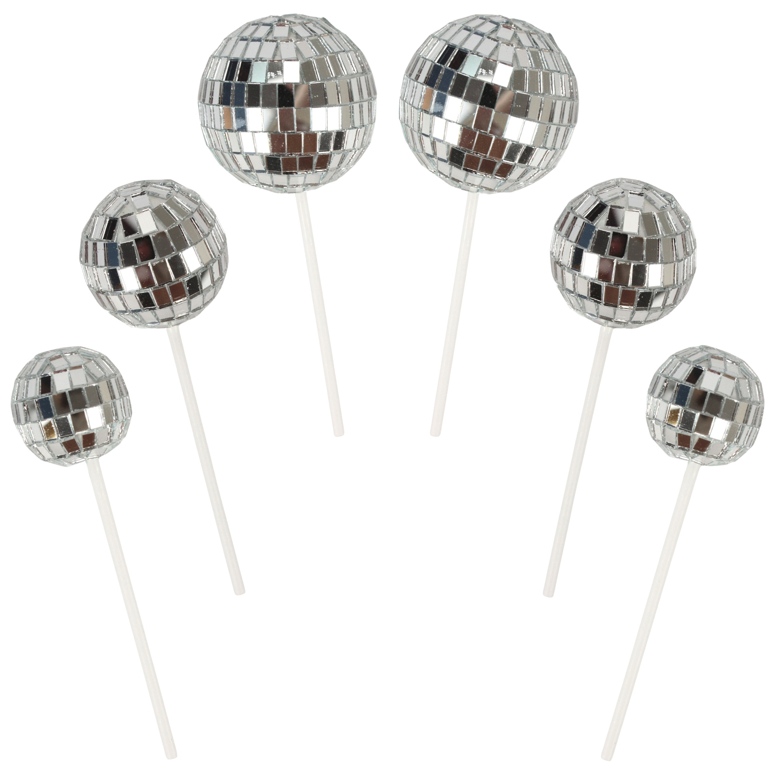 Disco Mirror Ball Cake Toppers (Pack of 6)