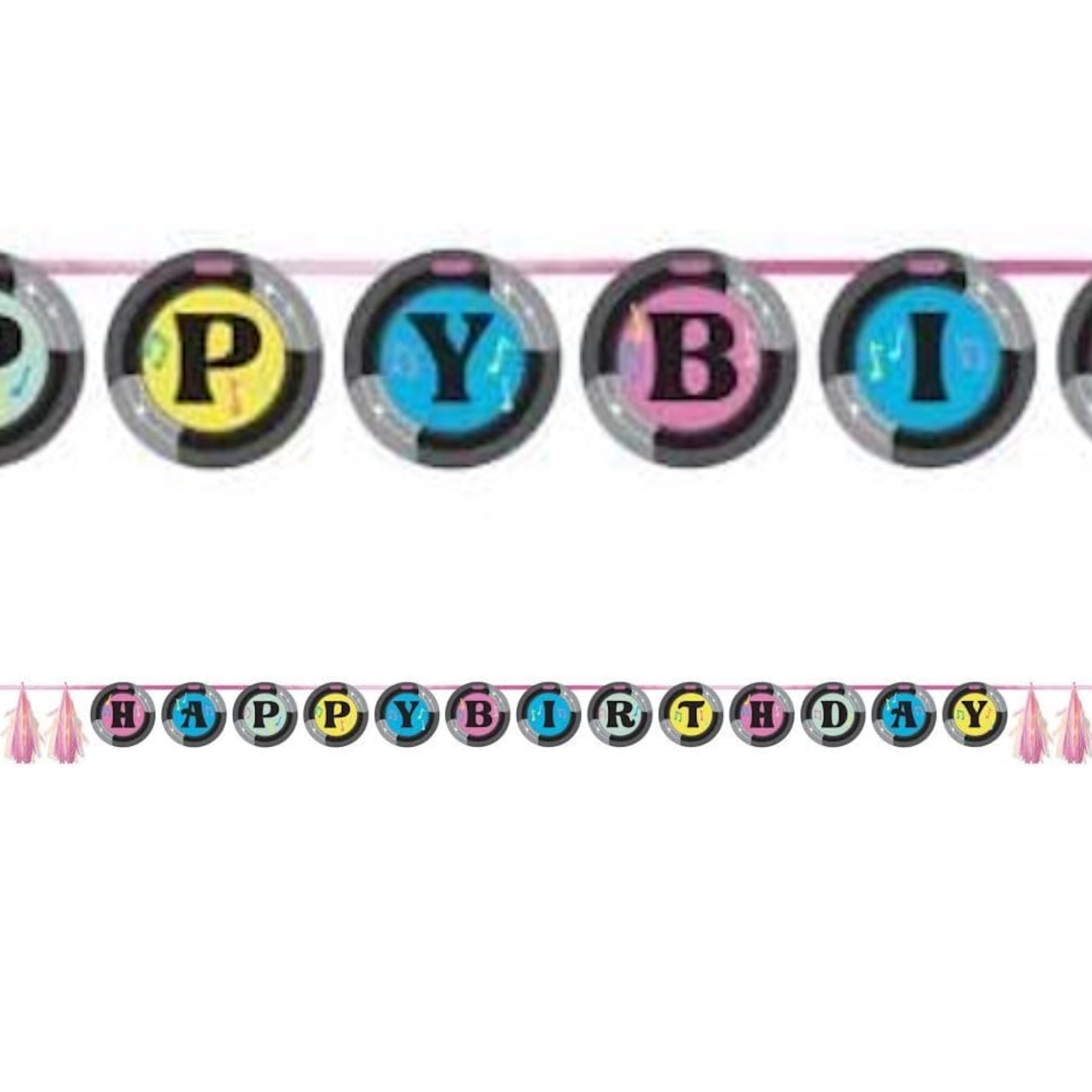 Birthday Beats Garland Banner With Tassels