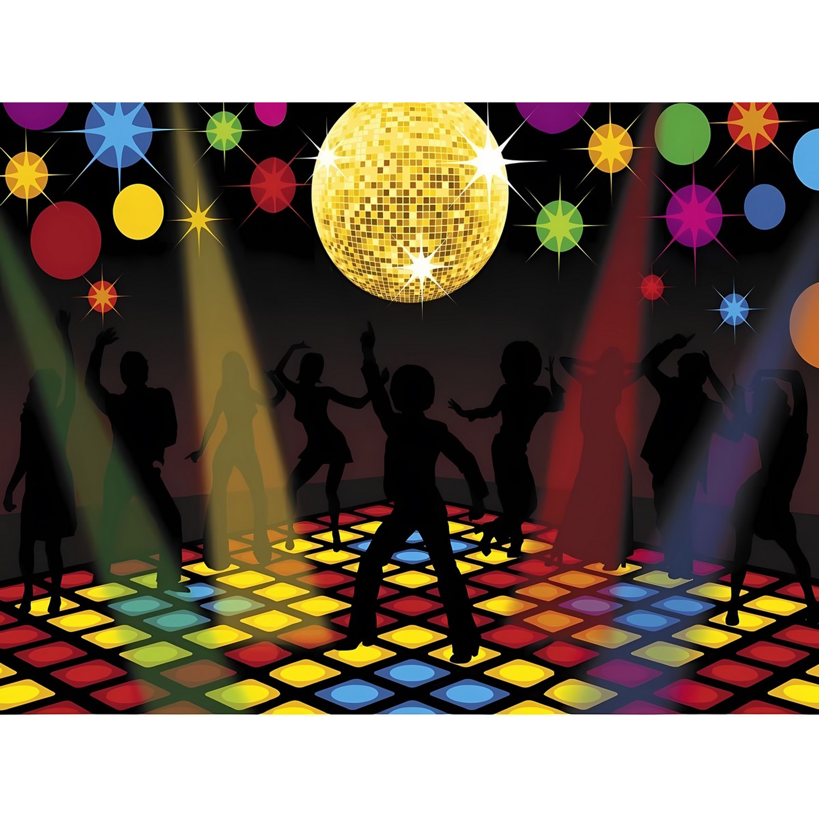 Disco Dance Floor Fabric Backdrop