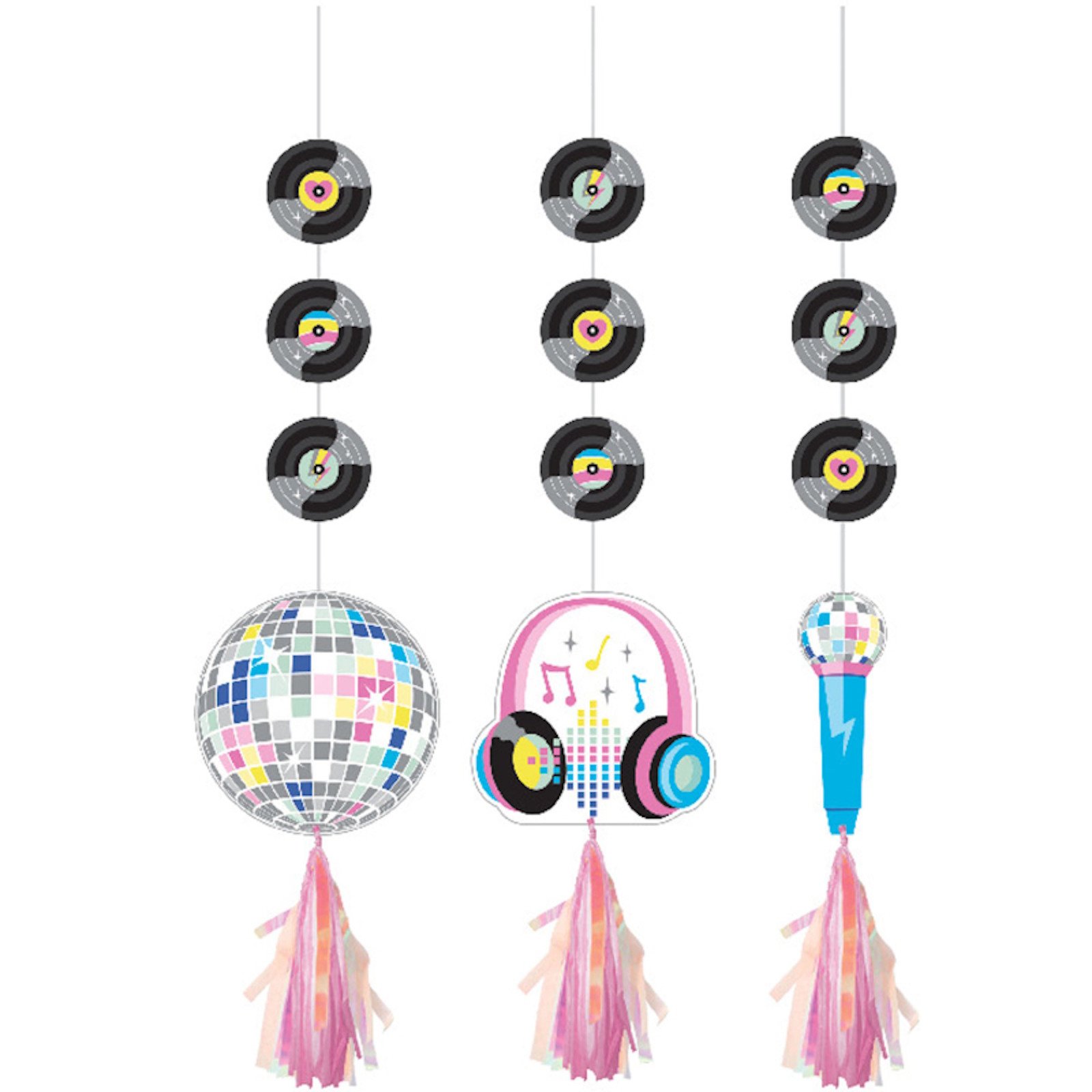 Birthday Beats Hanging Decorations (Pack of 3)