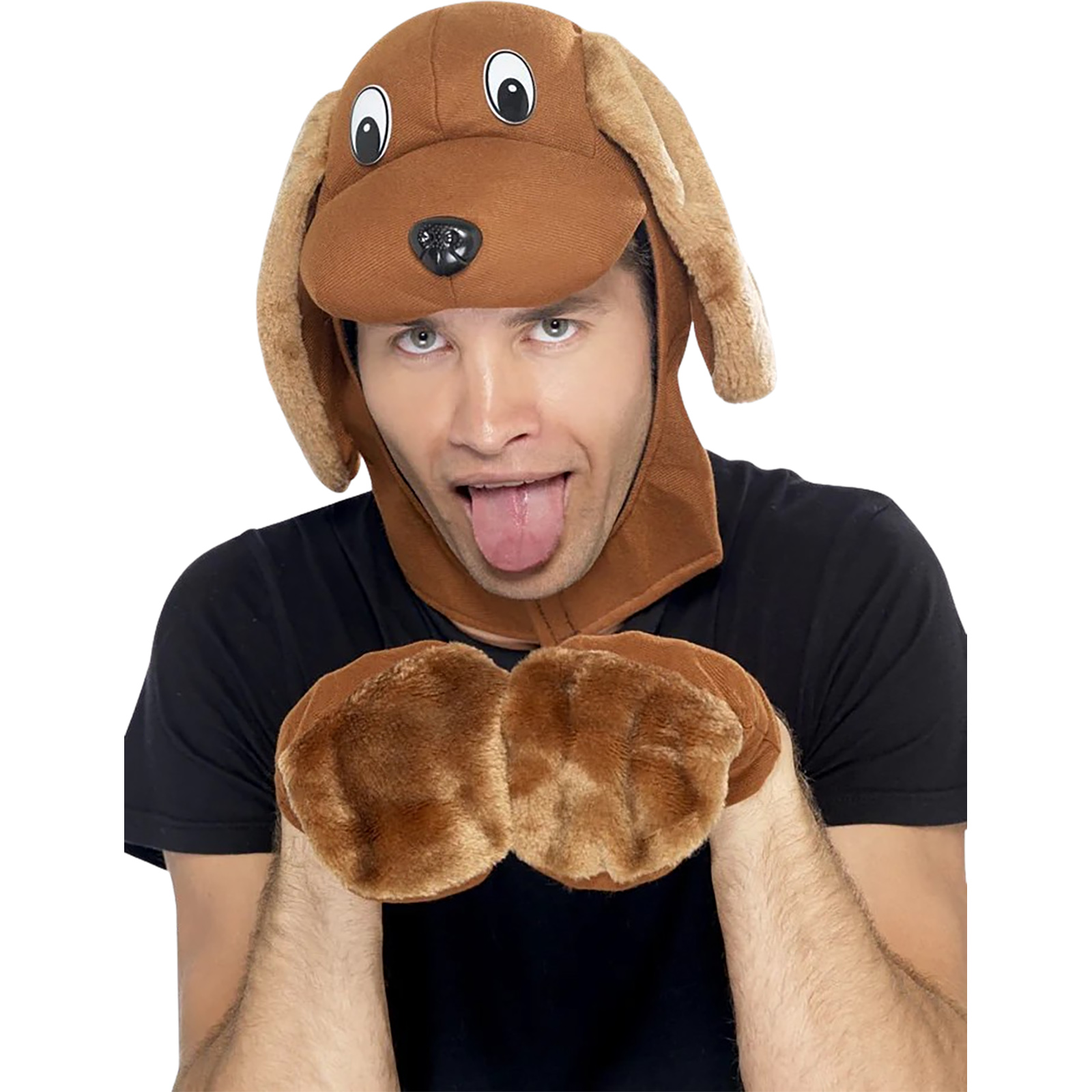 Brown Doggy Hood and Gloves Costume Kit 