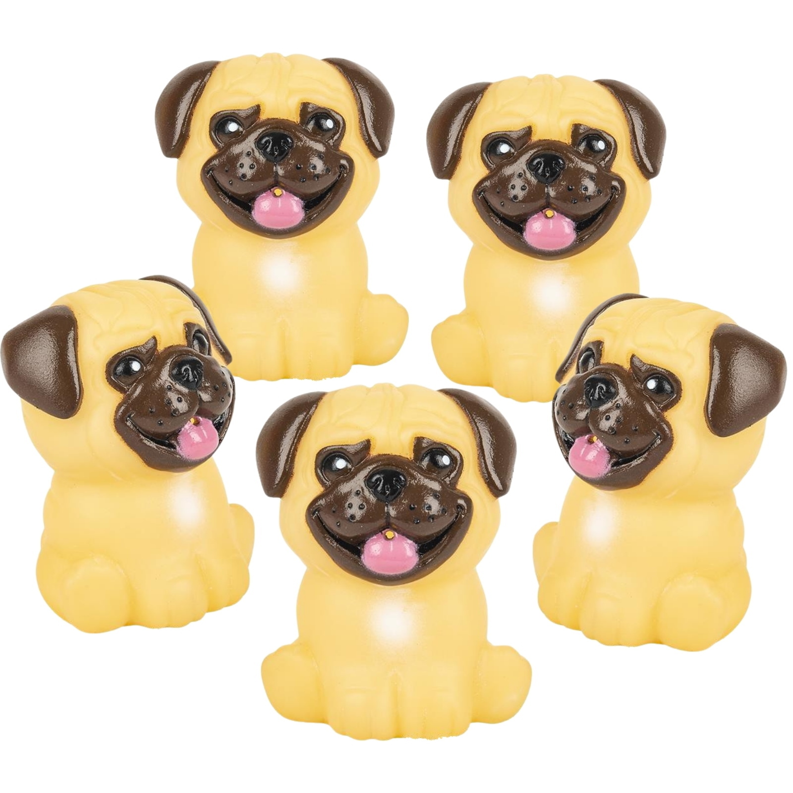 Rubber Pug Toys (Pack of 12)