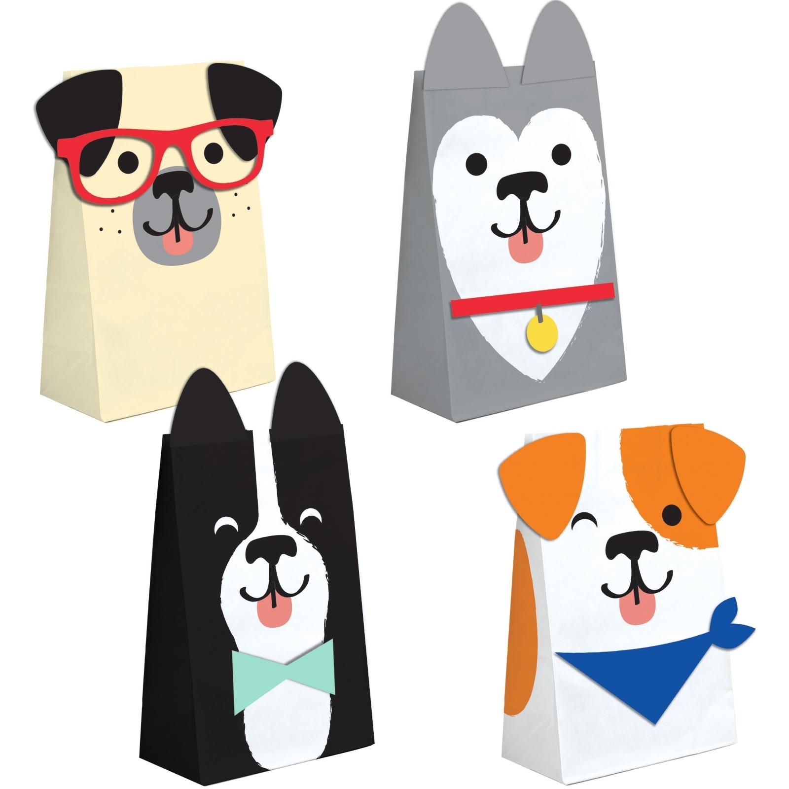 Dog Party Paper Treat Bags (Pack of 8)