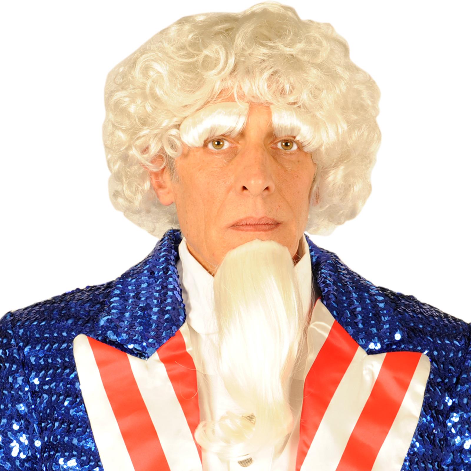 Uncle Sam Wig and Facial Hair Adult Kit
