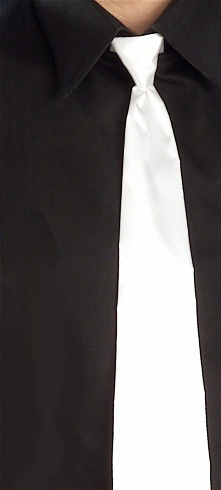 Long Skinny White Gangster Tie Adult Costume Accessory