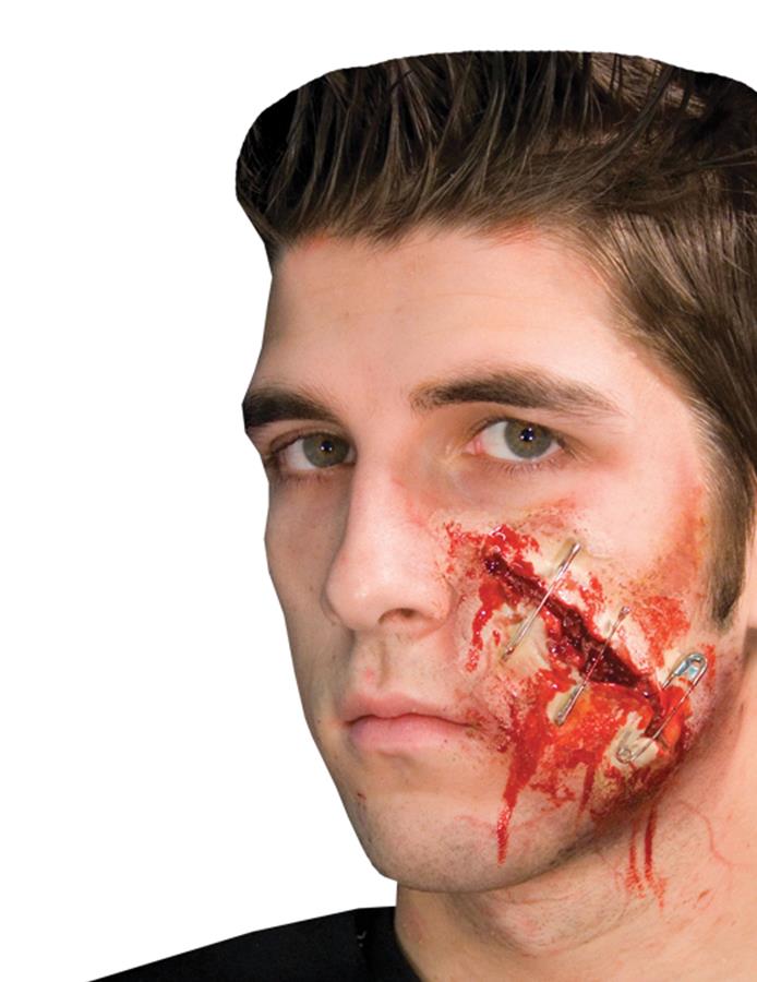 Safely Pinned 4in Gash Prosthetic Makeup Accessory