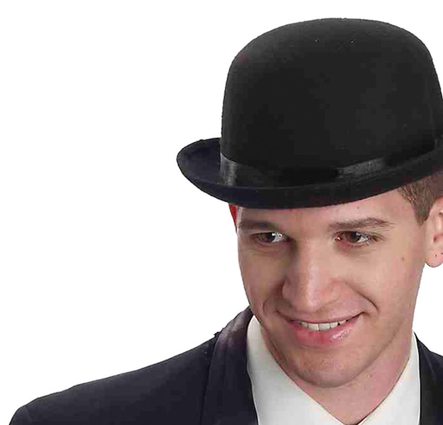 Deluxe Black Bowler Derby Adult Hat