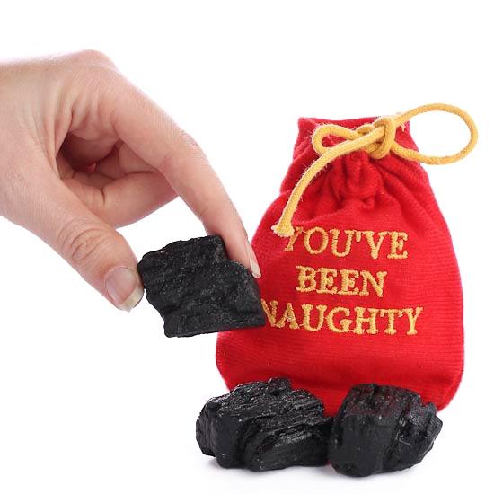 Bag of Coal You've Been Naughty Christmas Sack Adult Costume Accessory