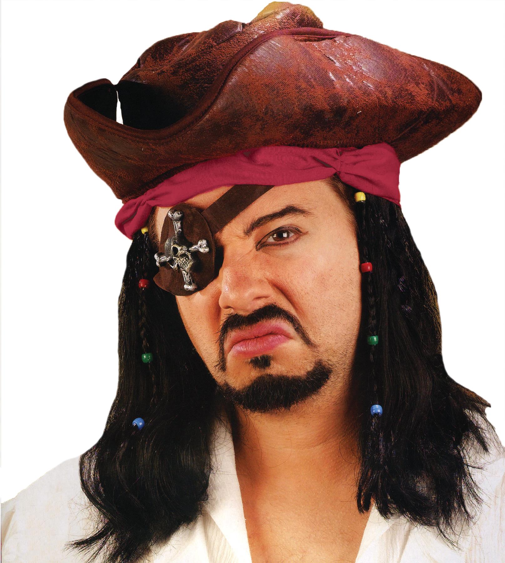 Caribbean Pirate Beads Bandana Adult Wig