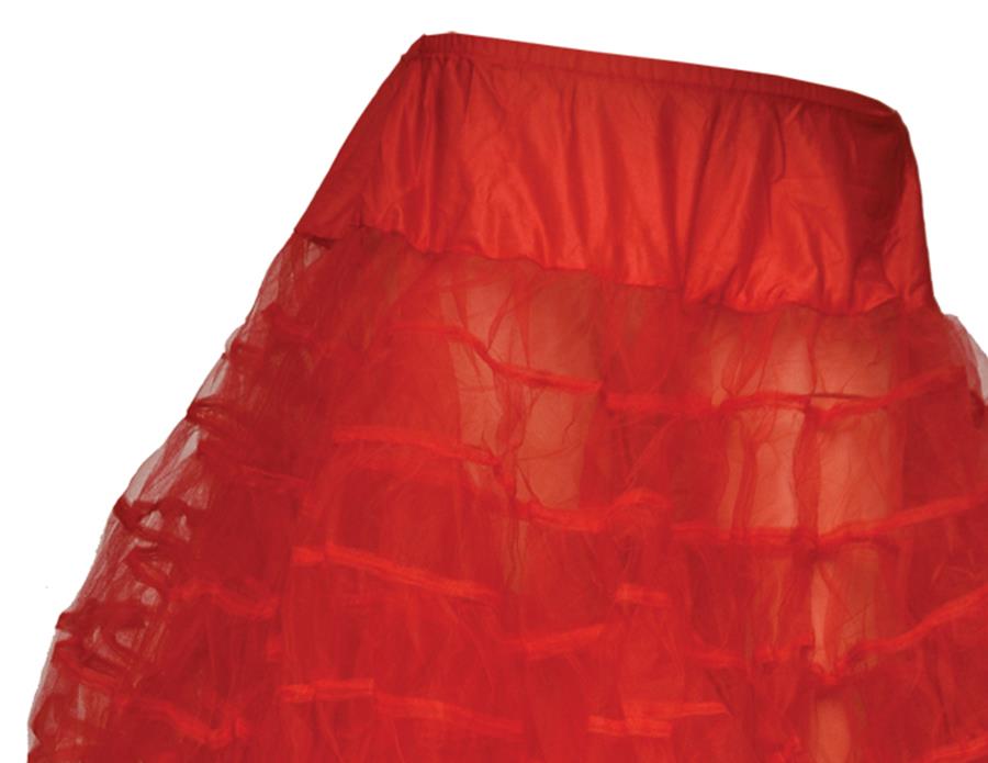 Red Knee-Length Petticoat Adult Costume Accessory