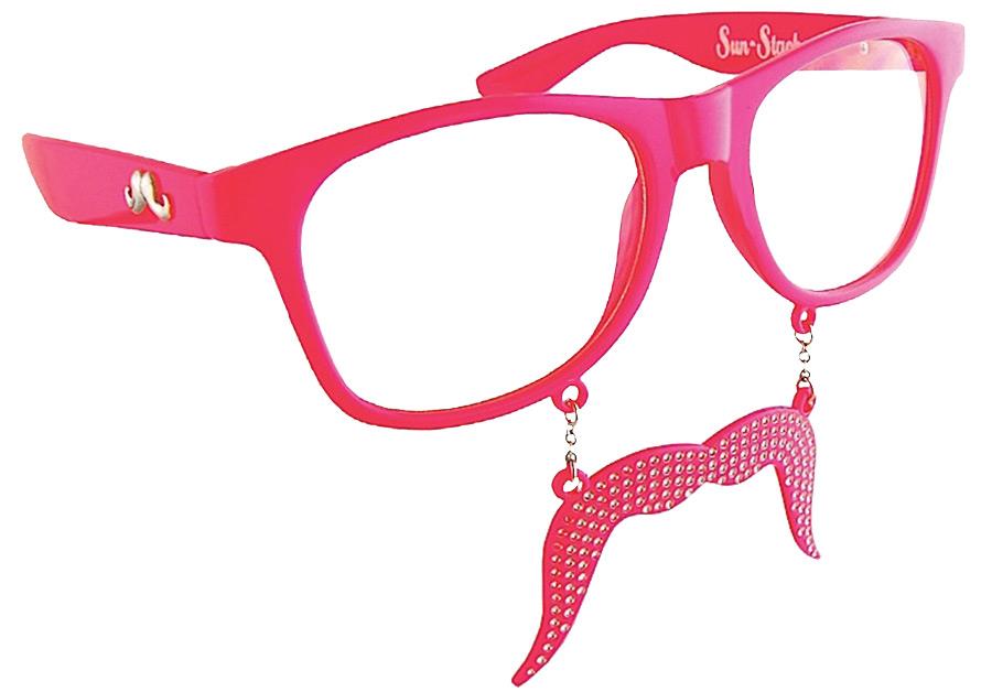 Sunstache Pink Mustache Adult Glasses