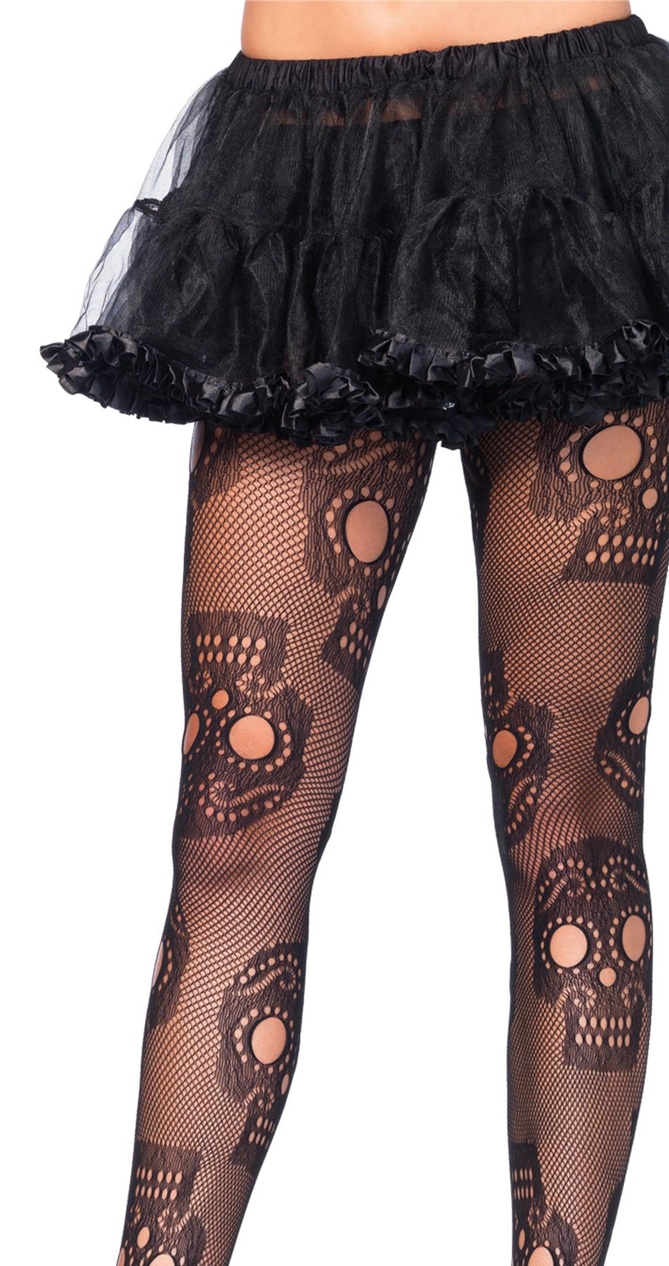 Day of the Dead Sugar Skull Black Tights Adult Costume Accessory