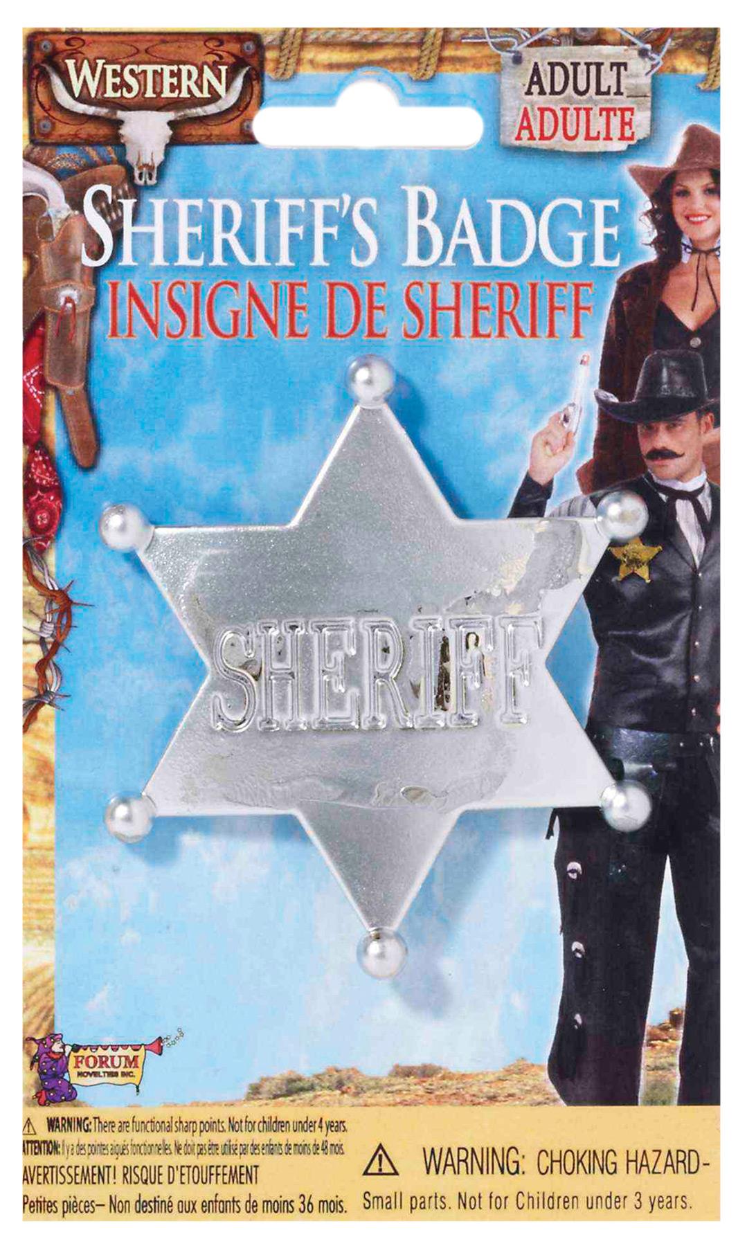 Sheriff Badge Silver Adult Costume Accessory